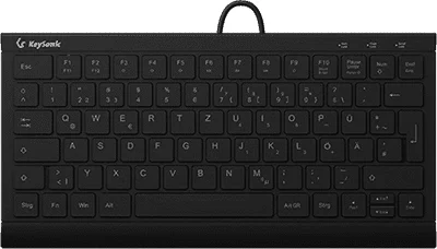 KeySonic KSK-5011ELC (DE) Mini Tastatur, Hintergrundbeleuchtung, integrierter Nummernblock, Combo, schwarz