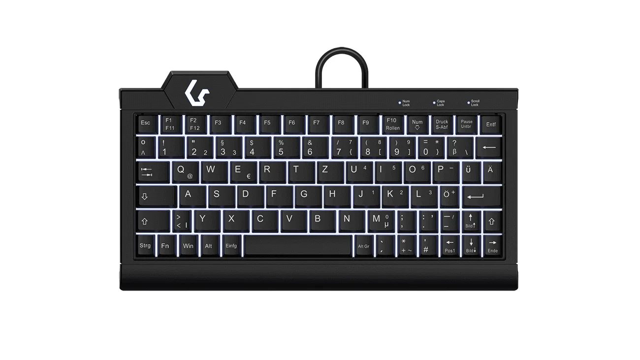 KeySonic KSK-3010ELC (DE), Super Mini Keyboard with backlit, USB/PS/2 Combo, black