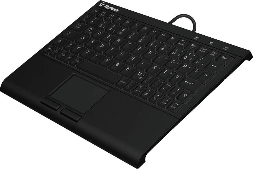 KeySonic KSK-3211ELU (DE), Super-Mini Tastatur, Hintergrundbeleuchtung, Touchpad, schwarz