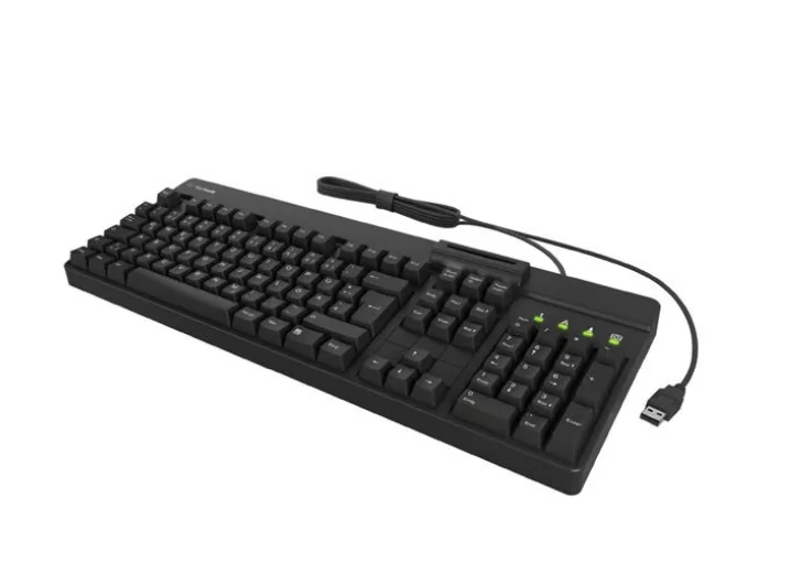 KeySonic KSK-8040U-CR (DE) Full-Size Tastatur mit Smart Cardreader, USB, schwarz