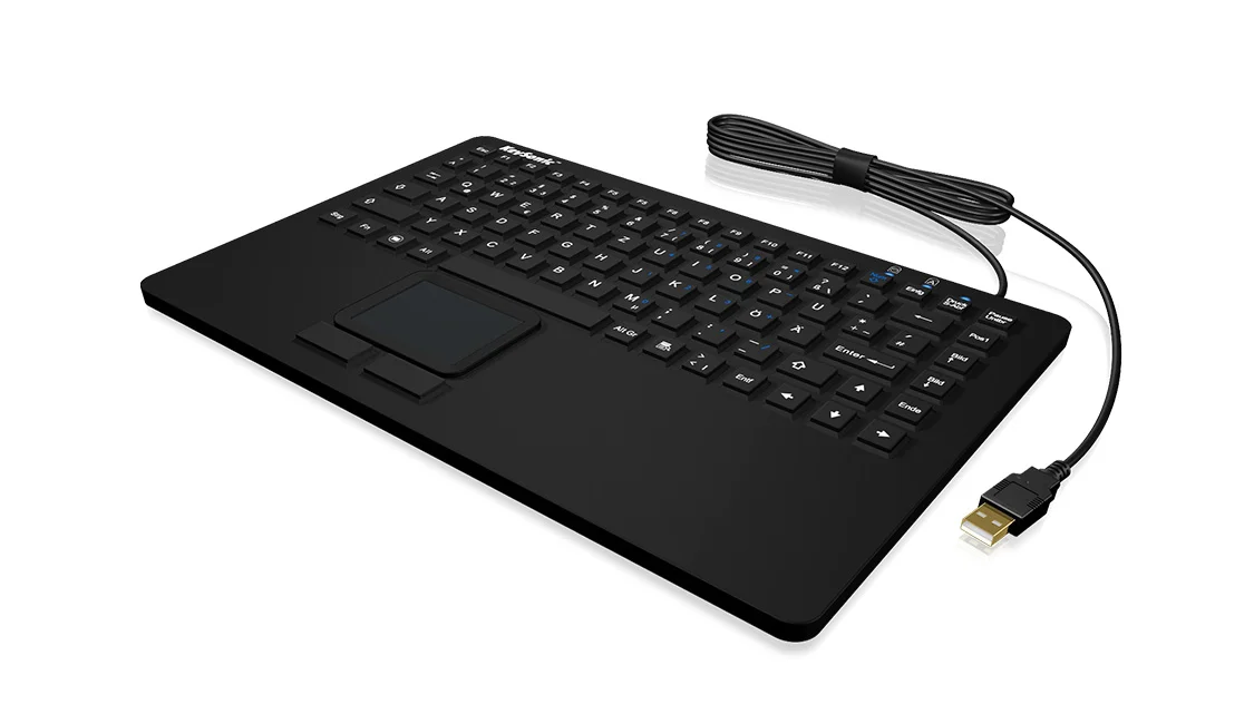 KeySonic KSK-5230 IN (US) Industrie Tastatur, USB, Touchpad, schwarz, 2 Maustasten, wasserdicht IP68