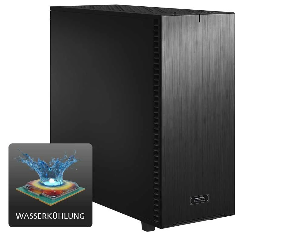 bluechip BUSINESSline Workstation WS3401 AMD Ryzen™ Threadripper™ 7960X Prozessor / bis zu 5.30 GHz, Wasserkühlung, Windows 11 Pro, AMD® TRX50, 64 GB DDR5, 1 TB NVMe SSD, 10 Gb/s + 2,5 Gb/s Ethernet, Intel® Wi-Fi 7, Bluetooth 5.4, NVIDIA RTX PRO™ 4000 Blackwell, built-to-order