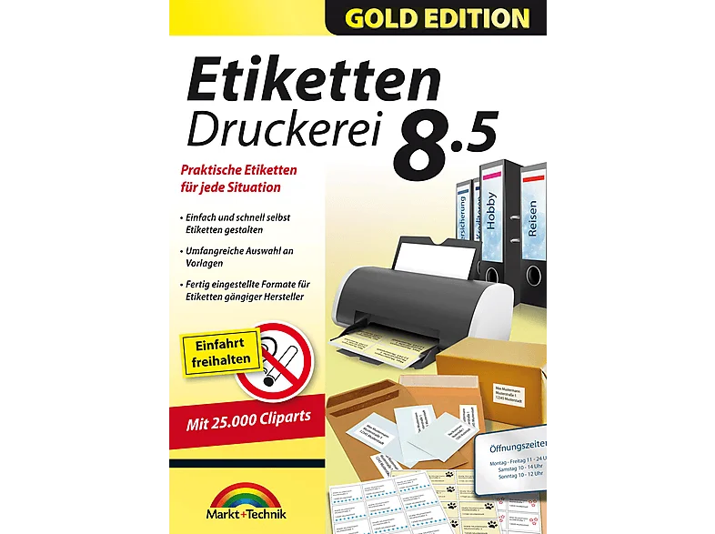 Markt+Technik Etiketten Druckerei Gold Edition