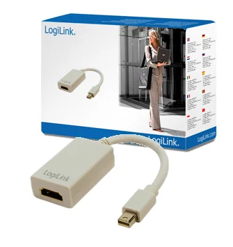 LogiLink Mini DisplayPort / HDMI Adapter 0,1 m HDMI Typ A (Standard) Grau