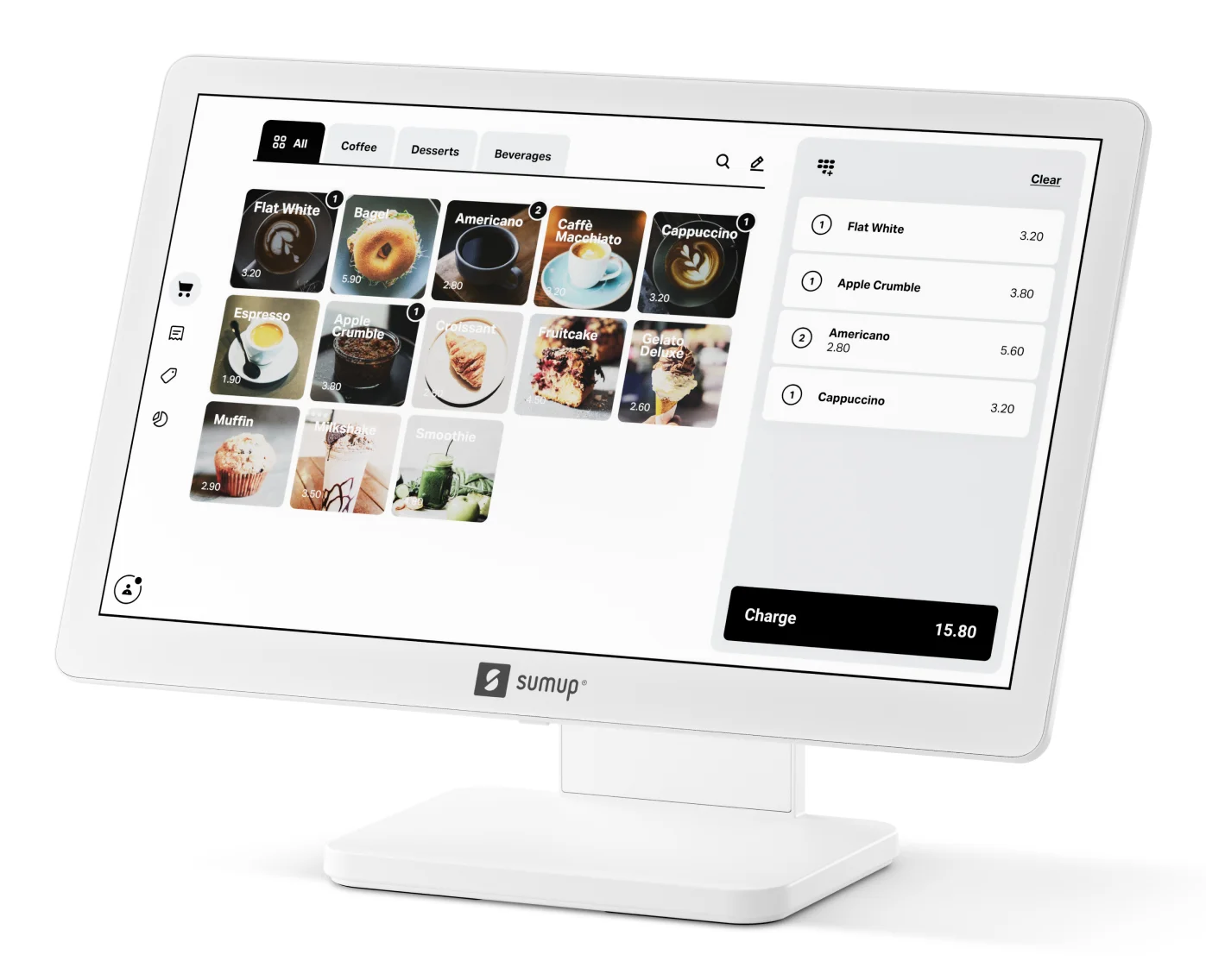 SumUp POS Lite & Solo 33 cm (13") 1920 x 1080 Pixel Touchscreen Weiß