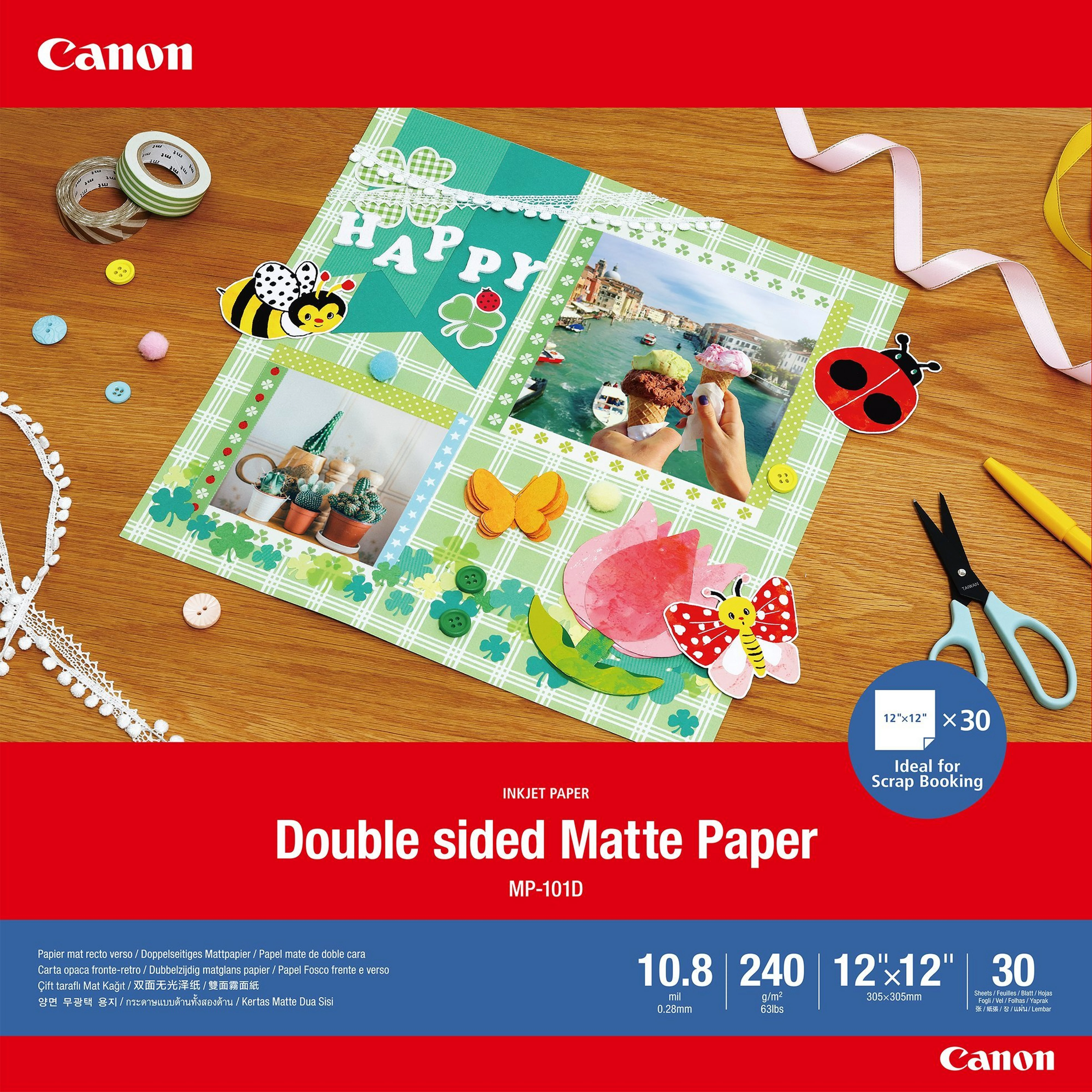 Canon MP-101D Double sided Matte Paper, 30 x 30 cm, 30 Blatt