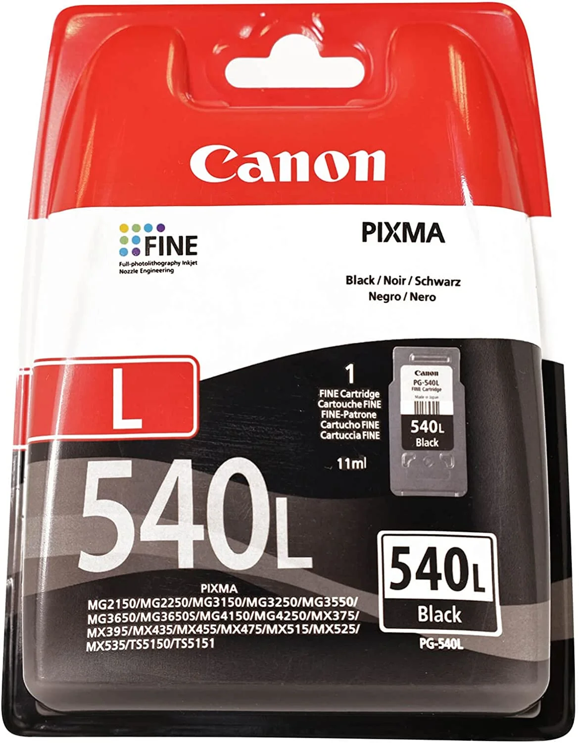 Canon PG-540L Tintenpatrone Schwarz mit mehr Reichweite
