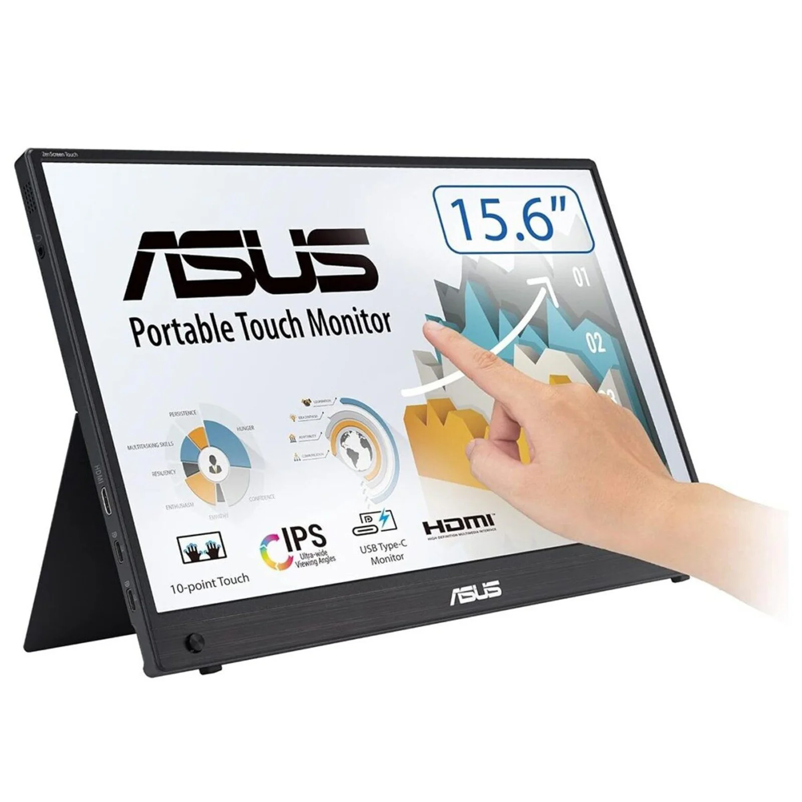 ASUS ZenScreen MB16AHT Computerbildschirm 39,6 cm (15.6") 1920 x 1080 Pixel Full HD Touchscreen Schwarz