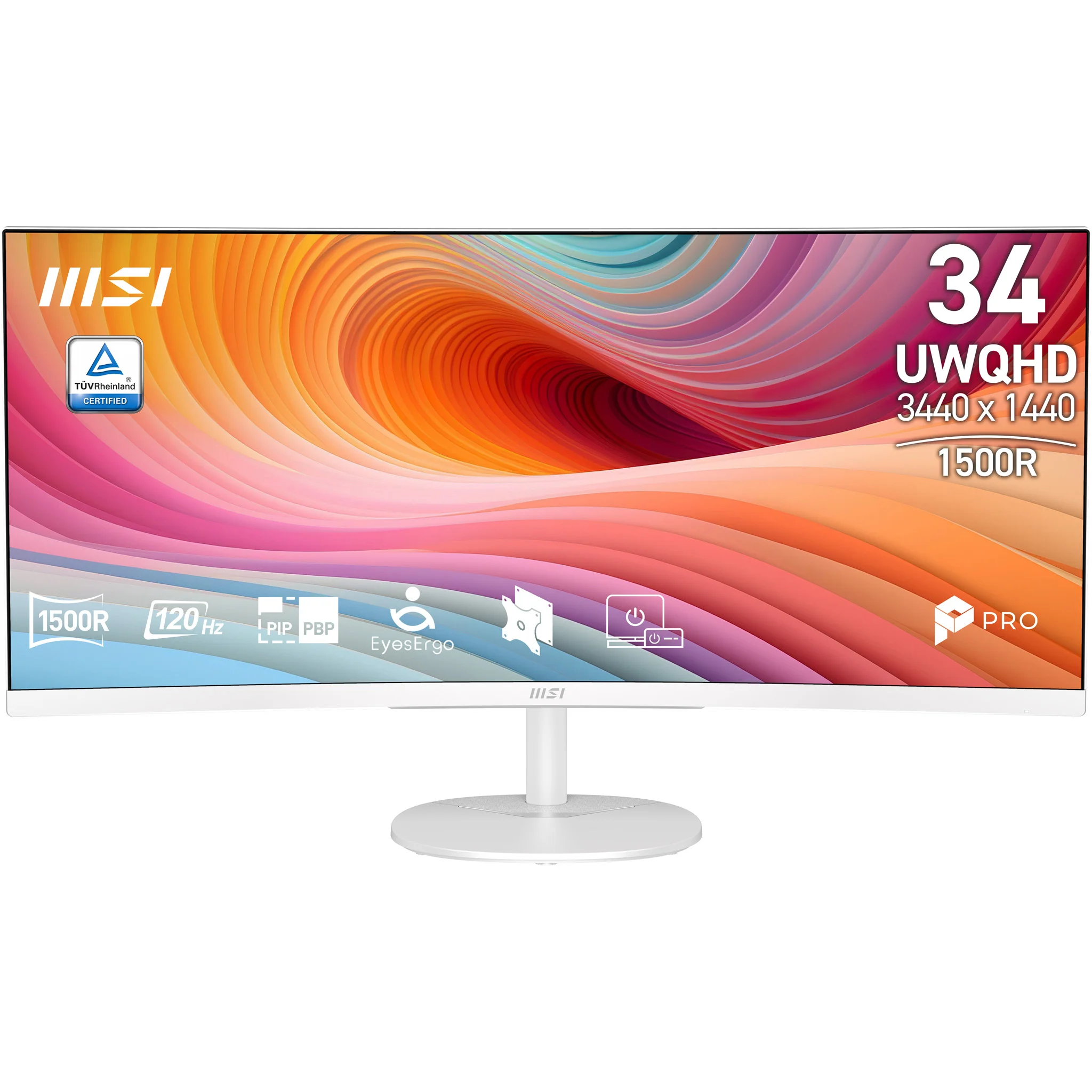 MSI PRO MP341CQWDE E12 34 Zoll UWQHD Monitor 4 ms Reaktionszeit 120 Hz