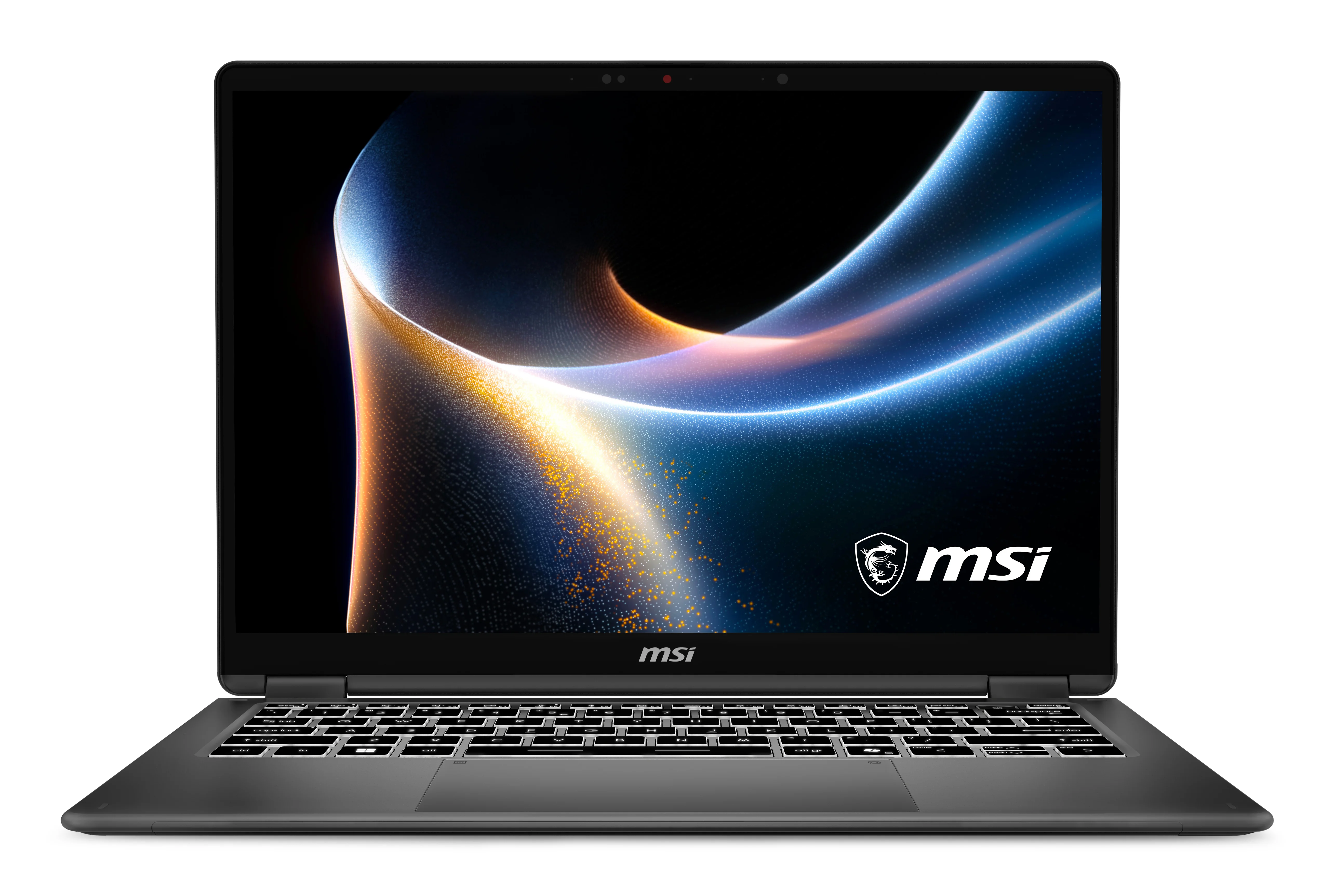 MSI Prestige 14 Flip AI+ D3MTG-055 Copilot+ PC Intel Core Ultra 9 386H Hybrid (2-in-1) 35,6 cm (14") Touchscreen Full HD+ 32 GB LPDDR5x-SDRAM 2 TB SSD Wi-Fi 7 (802.11be) Windows 11 Home Grau Französisch