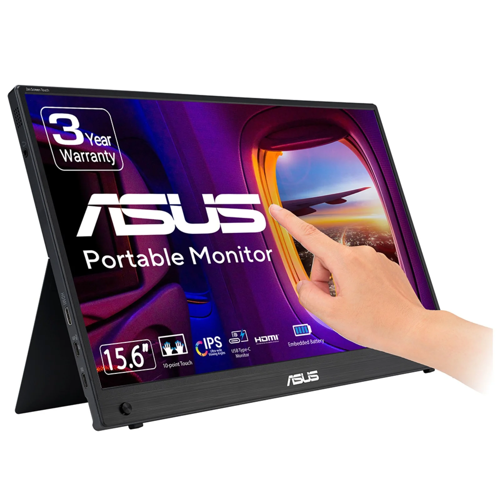 ASUS ZenScreen MB16AMTR Computerbildschirm 39,6 cm (15.6") 1920 x 1080 Pixel Full HD LCD Touchscreen Schwarz
