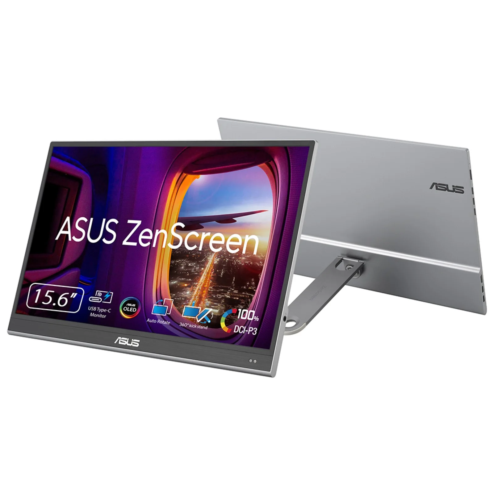 ASUS ZenScreen MQ16AHE Computerbildschirm 39,6 cm (15.6") 1920 x 1080 Pixel Full HD OLED Silber