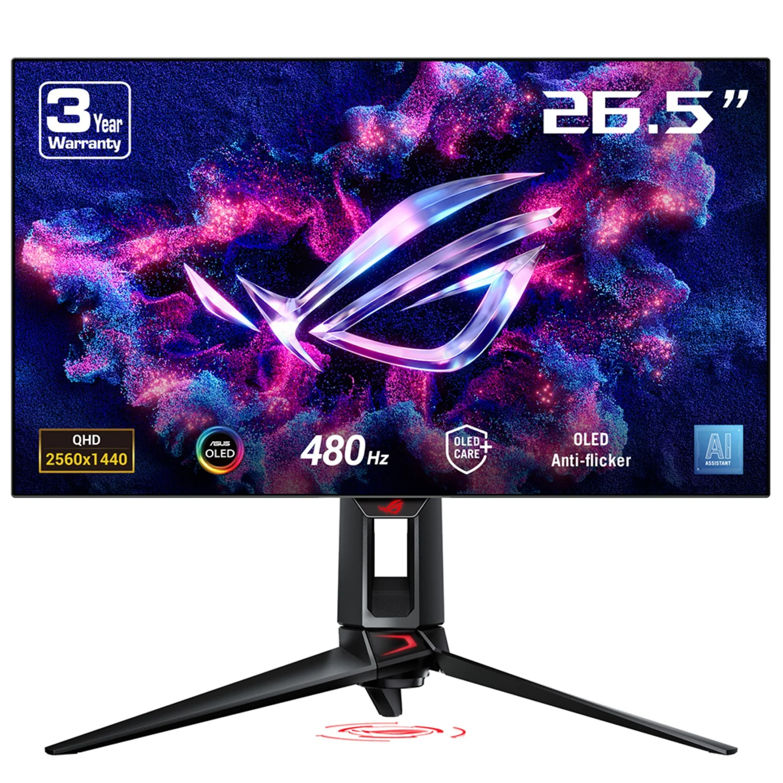 ASUS ROG Swift OLED PG27AQDP Computerbildschirm 67,3 cm (26.5") 2560 x 1440 Pixel Quad HD Schwarz