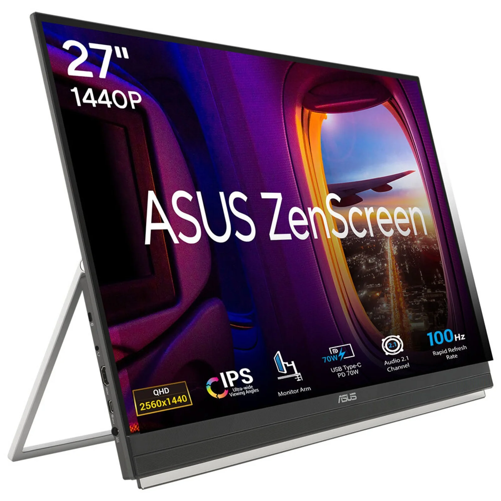 ASUS ZenScreen MB27ACF Computerbildschirm 68,6 cm (27") 2560 x 1440 Pixel Quad HD LCD Schwarz