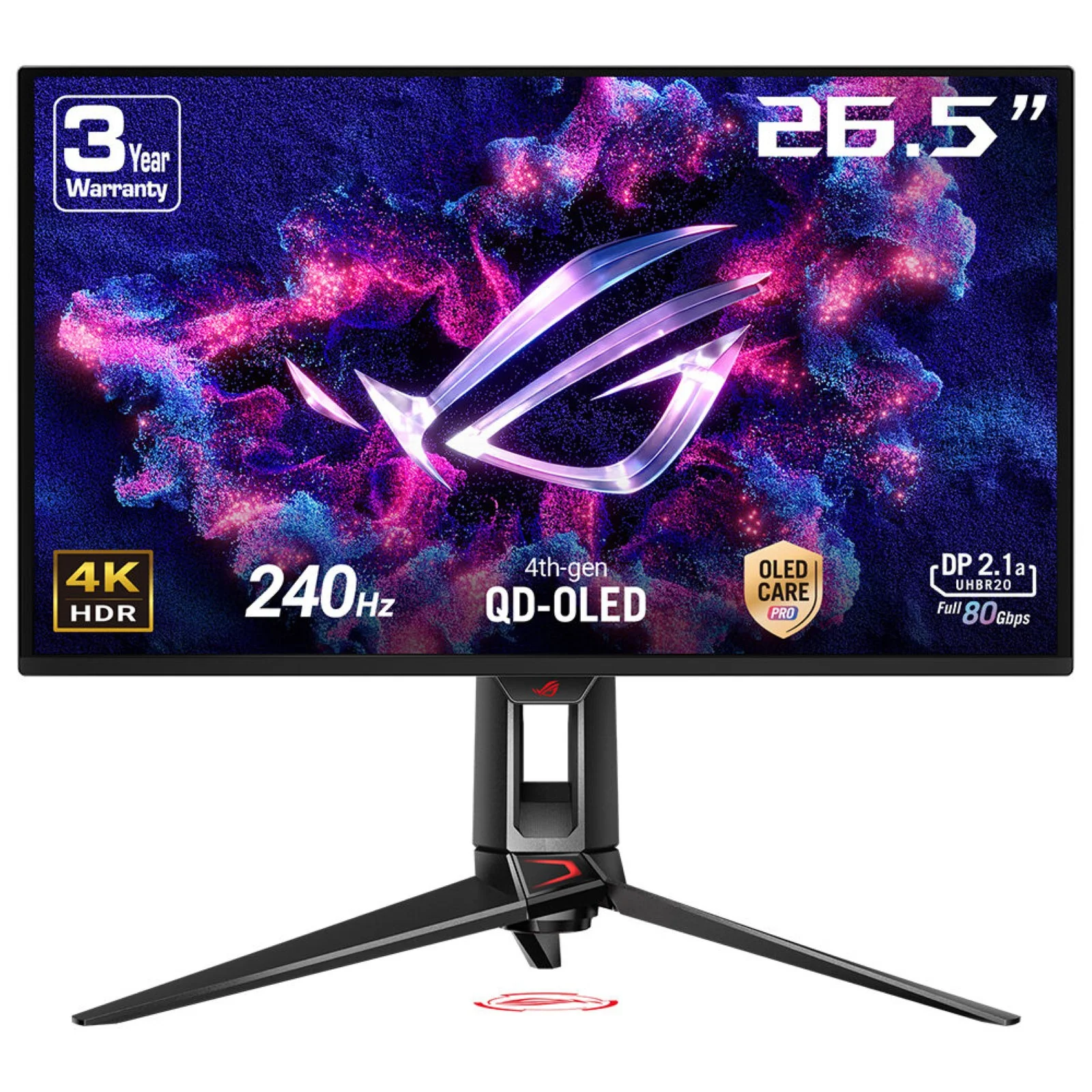 ASUS ROG Swift OLED PG27UCDM Computerbildschirm 67,3 cm (26.5") 3840 x 2160 Pixel 4K Ultra HD QD-OLED Schwarz