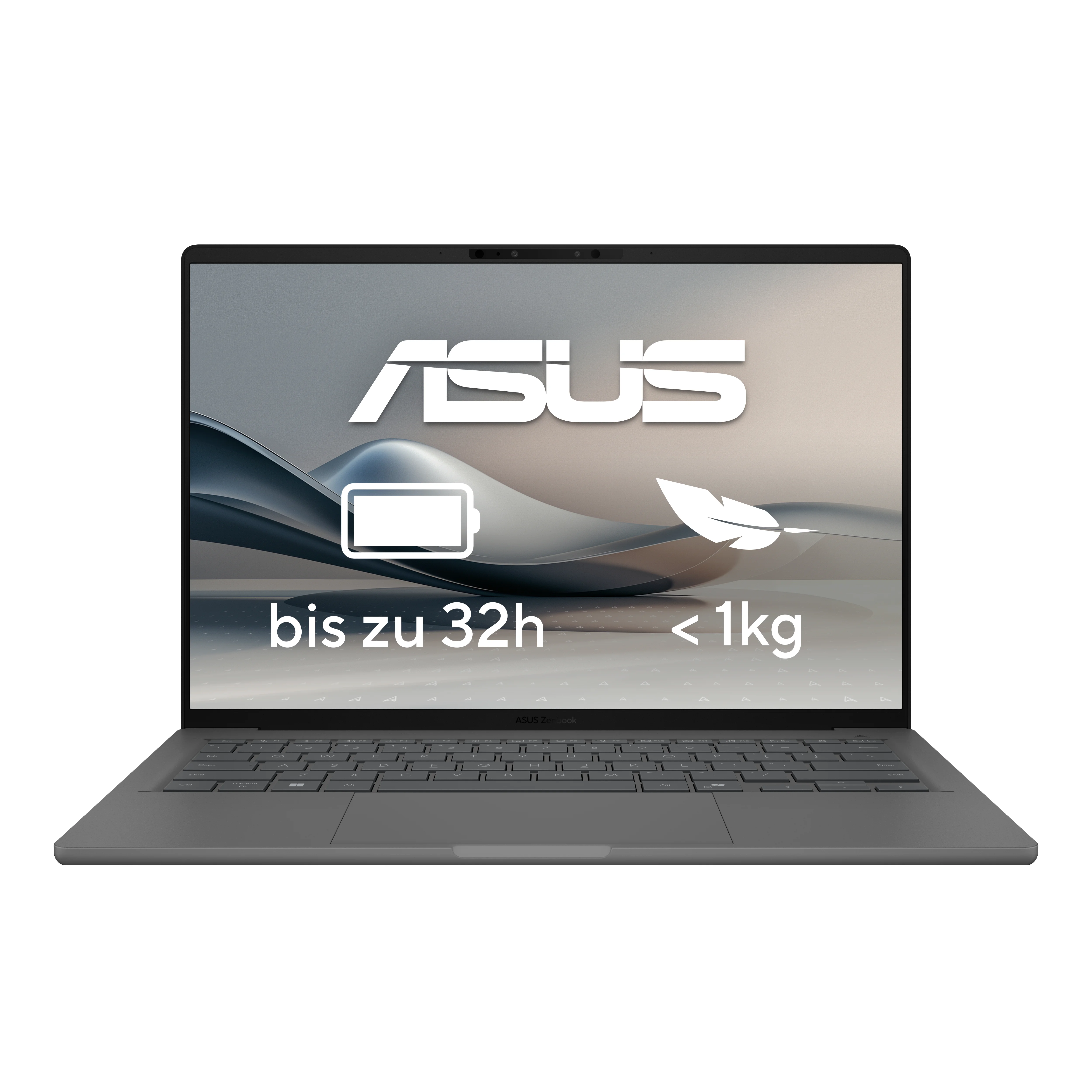 ASUS Zenbook A14 UX3407RA-QD011W Copilot+ PC Snapdragon X1E-78-100 Laptop 35,6 cm (14") WUXGA 32 GB LPDDR5x-SDRAM 1 TB SSD Wi-Fi 7 (802.11be) Windows 11 Home Grau QWERTZ Deutsch