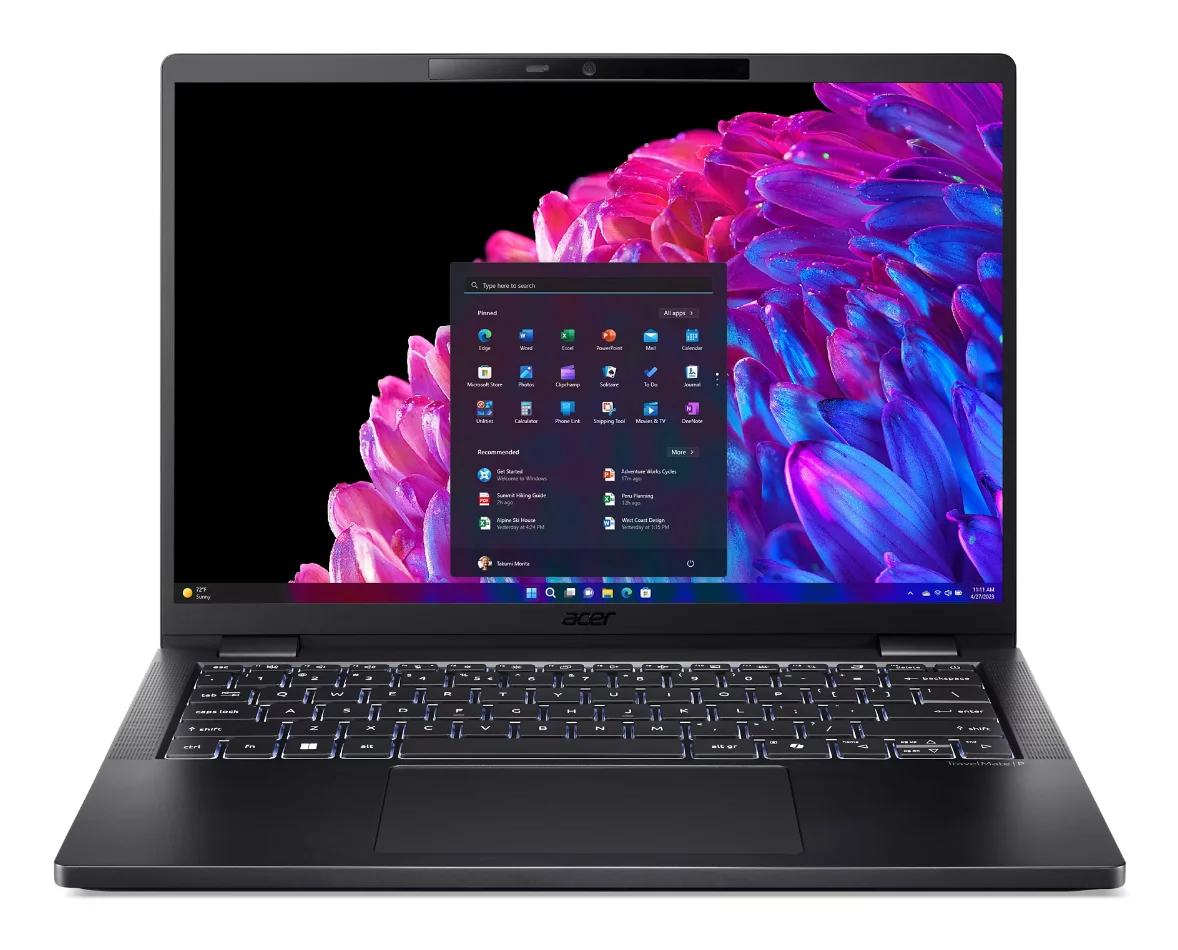 Acer TravelMate P6 TMP614-73-TCO-58ZV Intel Core Ultra 5 125H Laptop 35,6 cm (14") WUXGA 32 GB LPDDR5x-SDRAM 1 TB SSD Wi-Fi 7 (802.11be) Windows 11 Pro Schwarz