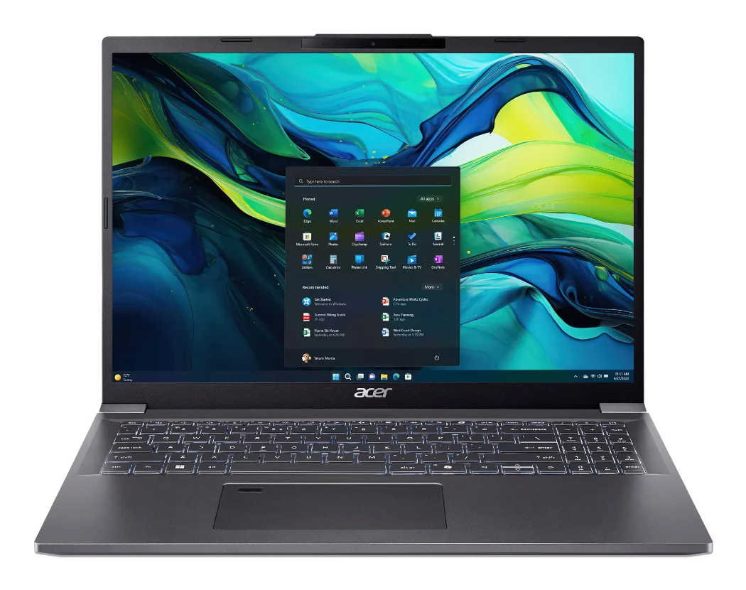 Acer Aspire 16 A16-71M-79HS Intel Core Ultra 7 155H Laptop 40,6 cm (16") WUXGA+ 16 GB LPDDR5x-SDRAM 512 GB SSD Wi-Fi 6 (802.11ax) Windows 11 Home Grau