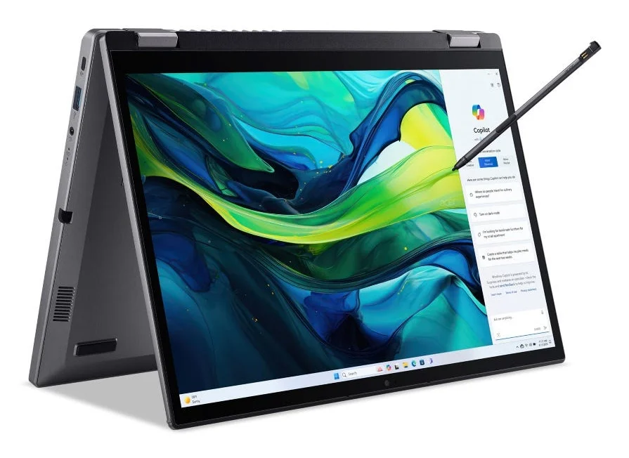 Acer Aspire Spin 14 ASP14-52MTN Intel Core Ultra 7 155U Laptop 35,6 cm (14") Touchscreen WUXGA 32 GB LPDDR5x-SDRAM 1 TB SSD Wi-Fi 6E (802.11ax) Windows 11 Home Grau QWERTZ Deutsch