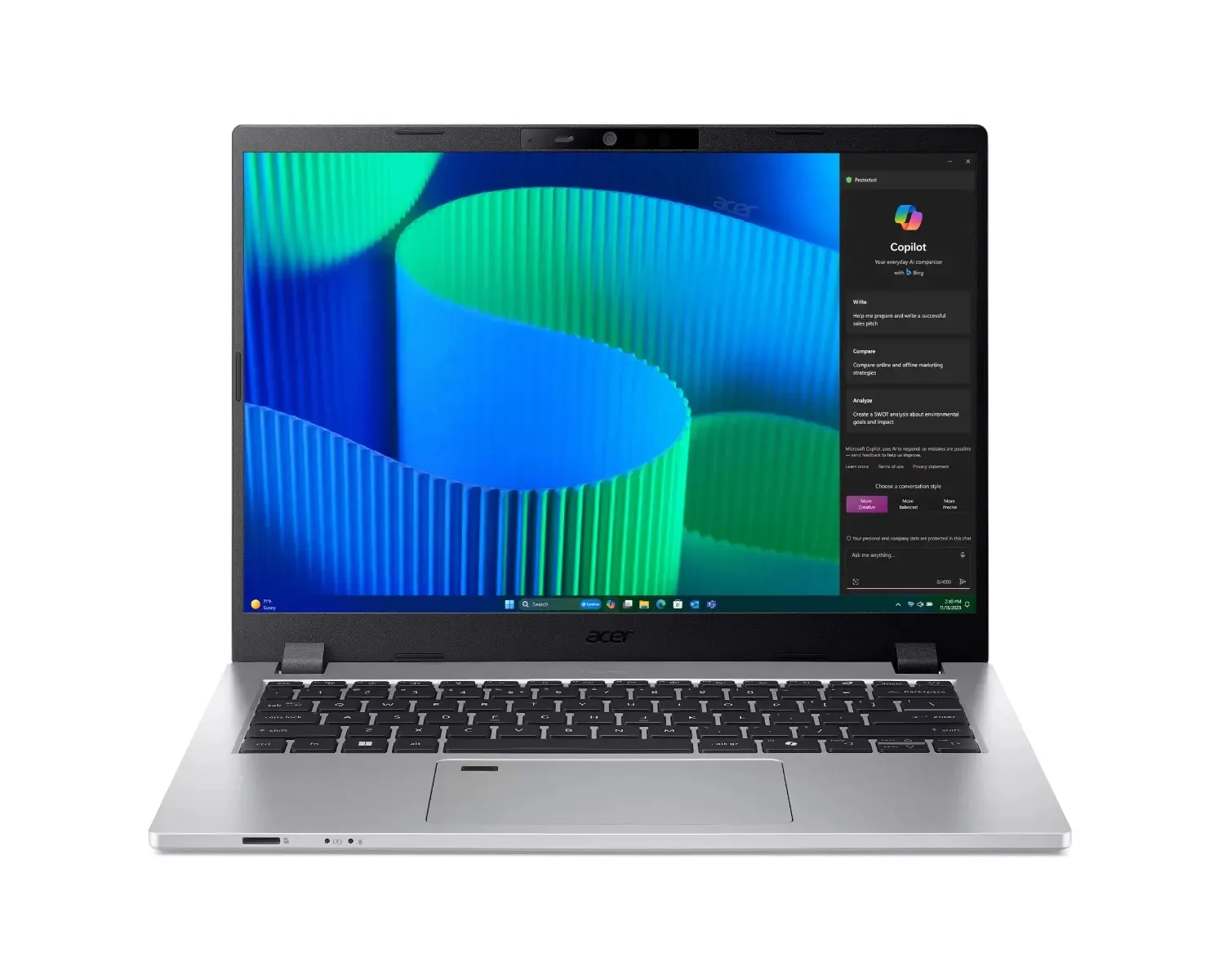 Acer TravelMate P2 TMP214-56-TCO-54AL Intel Core 5 120U Laptop 35,6 cm (14") WUXGA 16 GB DDR5-SDRAM 512 GB SSD Wi-Fi 6E (802.11ax) Windows 11 Pro Silber Deutsch