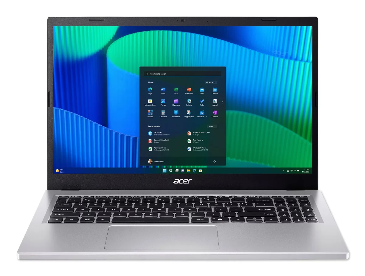 Acer Extensa 15 EX215-57-TCO-3290 Intel® Core™ i3 i3-1315U Laptop 39,6 cm (15.6") Full HD 8 GB DDR5-SDRAM 256 GB SSD Wi-Fi 6 (802.11ax) Windows 11 Pro Education Silber