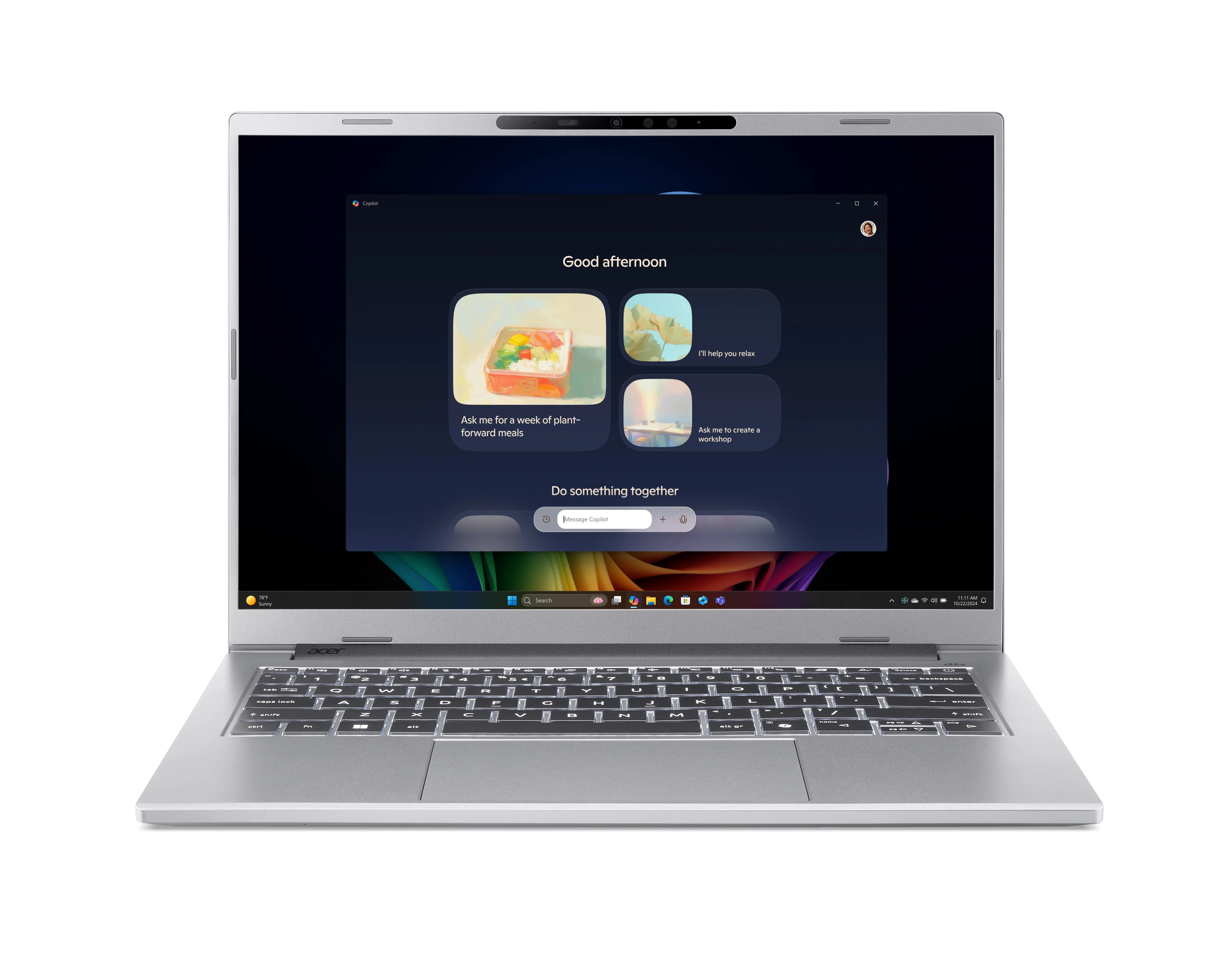 Acer Aspire 14 AI A14-61M-R4US AMD Ryzen AI 5 330 Laptop 35,6 cm (14") WUXGA 16 GB LPDDR5x-SDRAM 1 TB SSD Wi-Fi 6E (802.11ax) Windows 11 Home Deutsch Silber