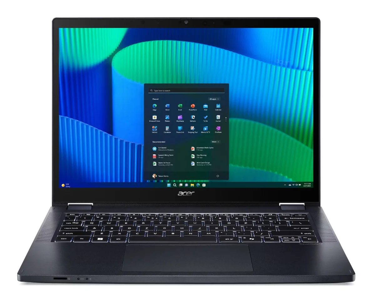 Acer TravelMate TMP414RN-54-TCO-5496 Intel Core Ultra 5 125U Hybrid (2-in-1) 35,6 cm (14") Touchscreen WUXGA 16 GB DDR5-SDRAM 512 GB SSD Wi-Fi 6E (802.11ax) Windows 11 Pro Blau