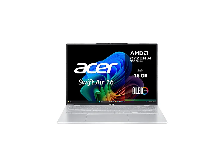 ACER Swift Air 16 OLED (SFA16-61M-R1ZM) mit Tastaturbeleuchtung, Copilot+ PC - Zoll AMD Ryzen™ AI 5 330 GB 512 Radeon™ Onboard Graphics Windows 11 Home