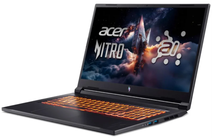 Acer Nitro ANV17-41-R54S AMD Ryzen™ 7 260 Laptop 43,9 cm (17.3") Full HD 32 GB DDR5-SDRAM 1 TB SSD NVIDIA GeForce RTX 5070 Wi-Fi 6E (802.11ax) Windows 11 Home Schwarz QWERTZ Deutsch