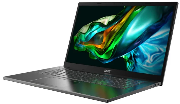 Acer Aspire A17-51M-57QM Intel Core 5 120U Laptop 43,9 cm (17.3") Full HD 16 GB LPDDR5-SDRAM 512 GB SSD Wi-Fi 6E (802.11ax) Windows 11 Home Grau QWERTZ Deutsch