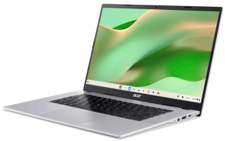 Acer Chromebook CB315-8HT-826W MediaTek Kompanio 540 39,6 cm (15.6") Full HD 8 GB LPDDR5x-SDRAM 128 GB eMMC Wi-Fi 6E (802.11ax) ChromeOS Silber QWERTZ Deutsch
