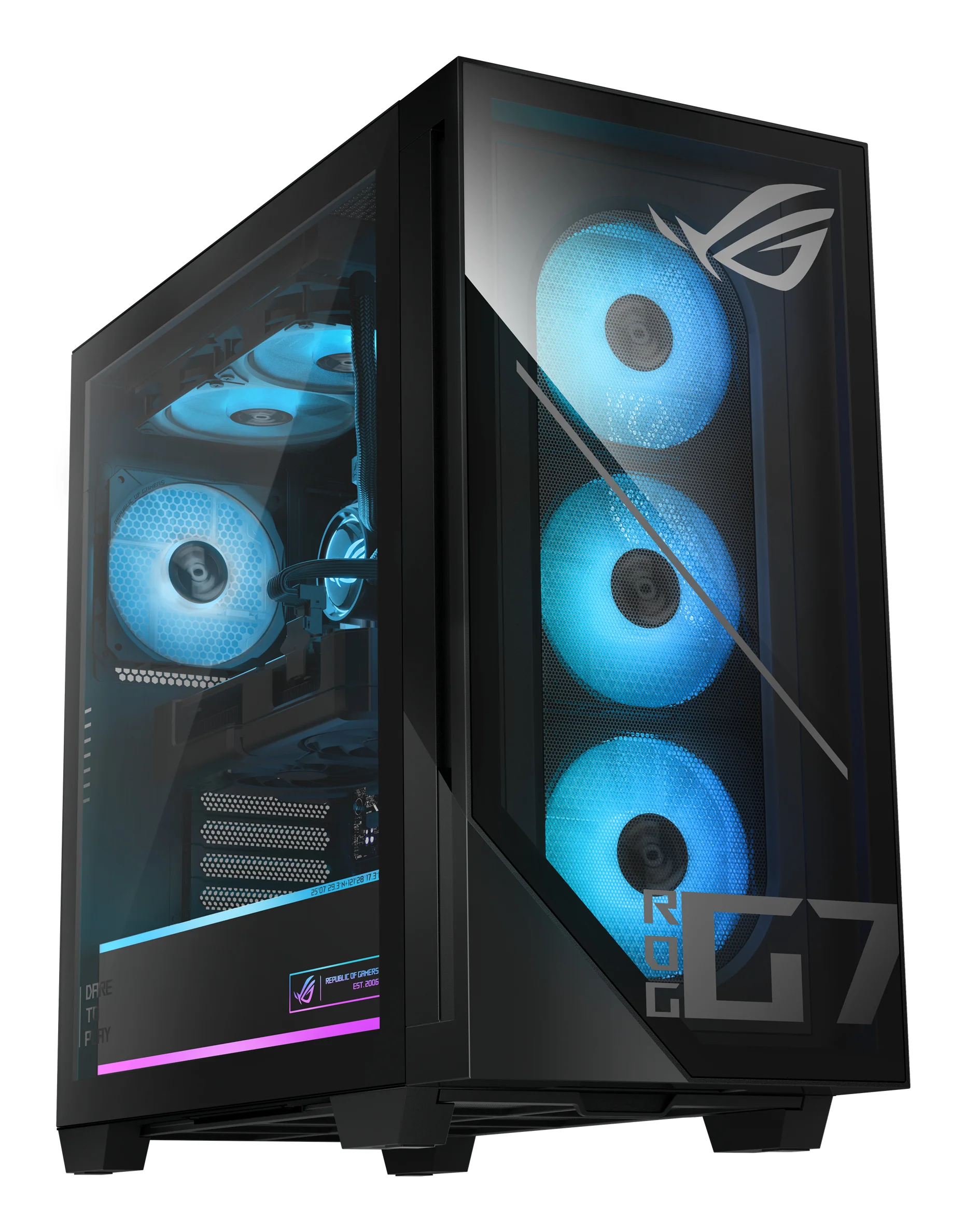 ASUS ROG G700 GM700TZ-R9800X033W AMD Ryzen™ 7 9800X3D 32 GB DDR5-SDRAM 2 TB SSD NVIDIA GeForce RTX 5080 Windows 11 Home Tower PC Schwarz