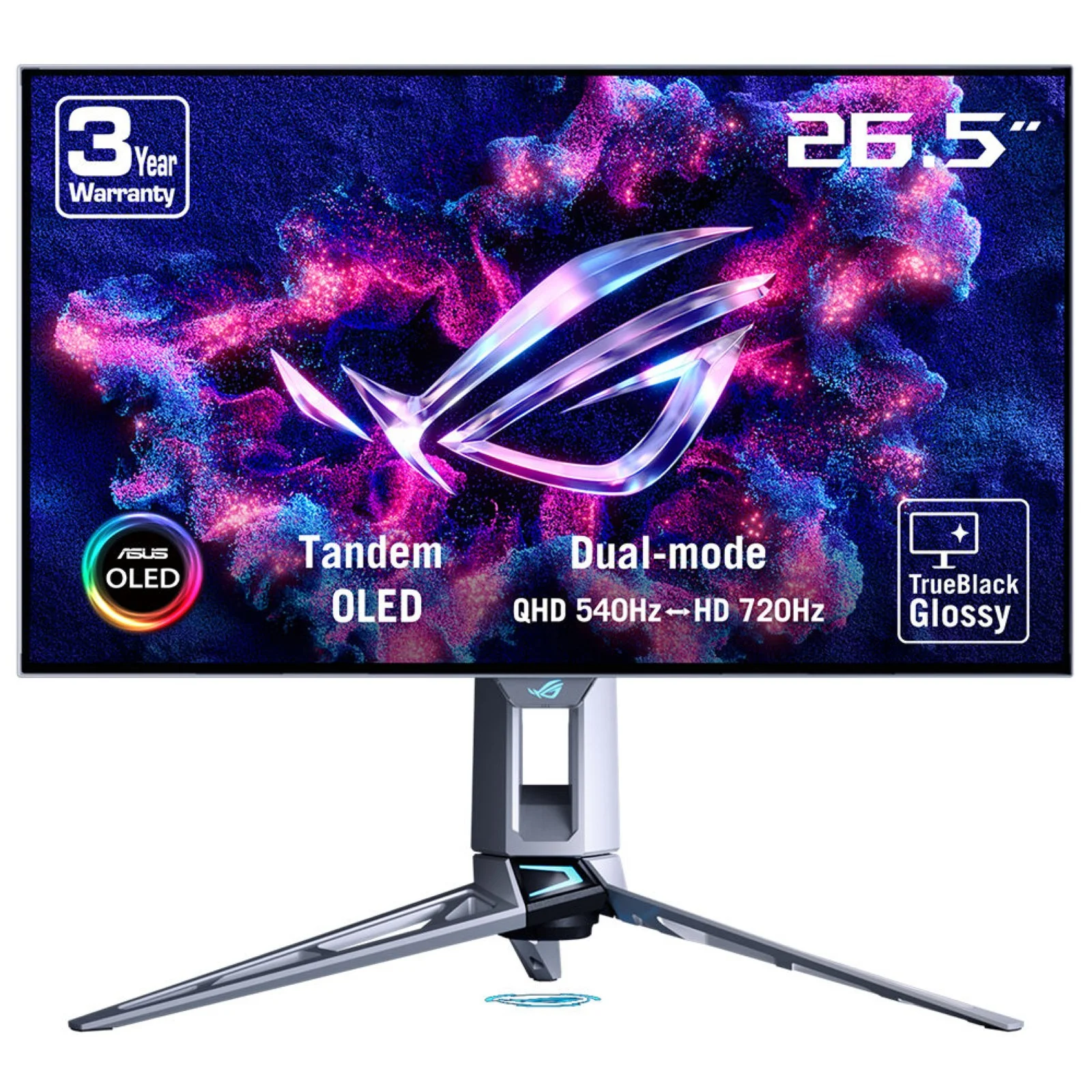 ASUS ROG Swift OLED PG27AQWP-W Computerbildschirm 67,3 cm (26.5") 2560 x 1440 Pixel Quad HD LCD Silber