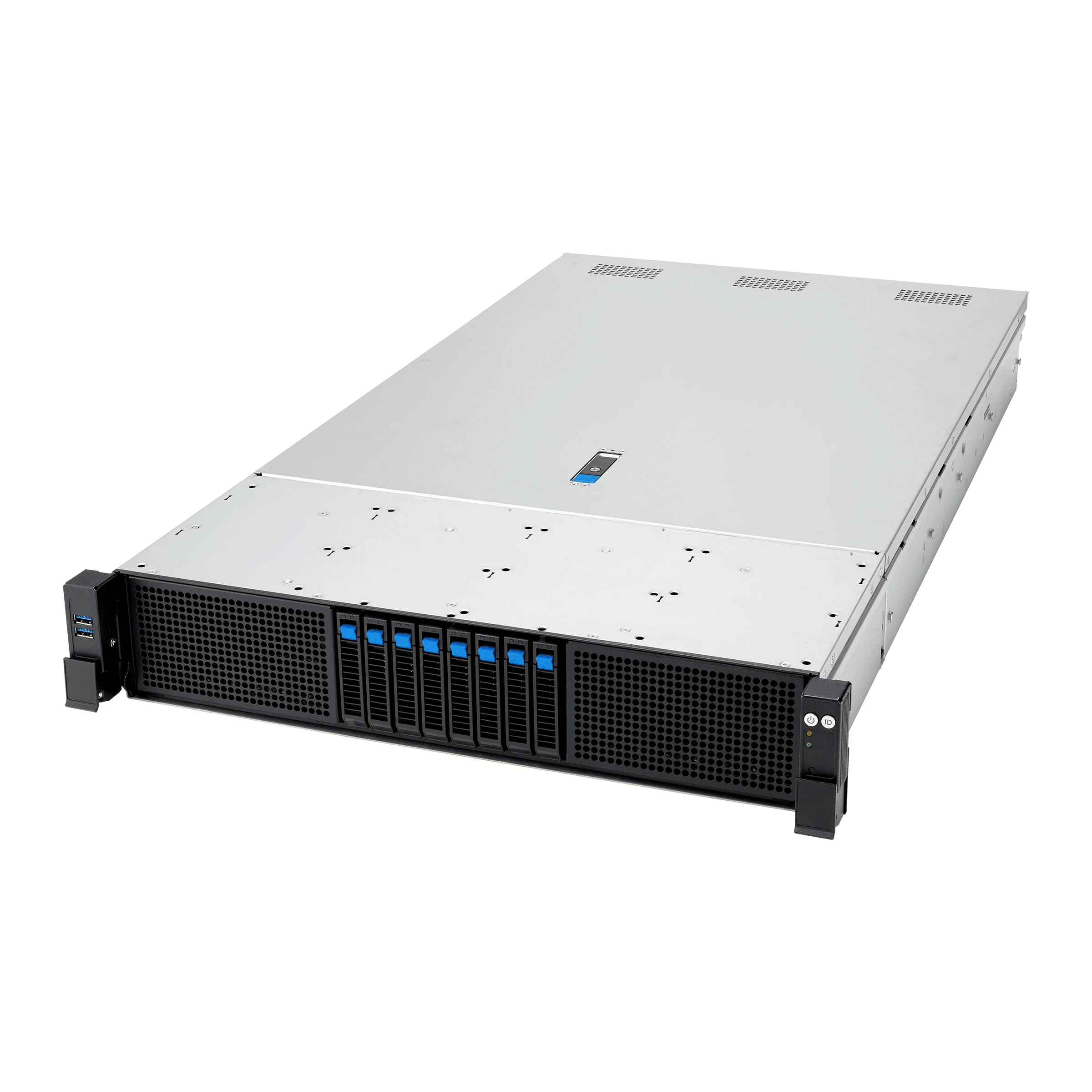 ASUS RS720A-E13-RS8U Socket SP5 Rack (2U) Schwarz, Silber
