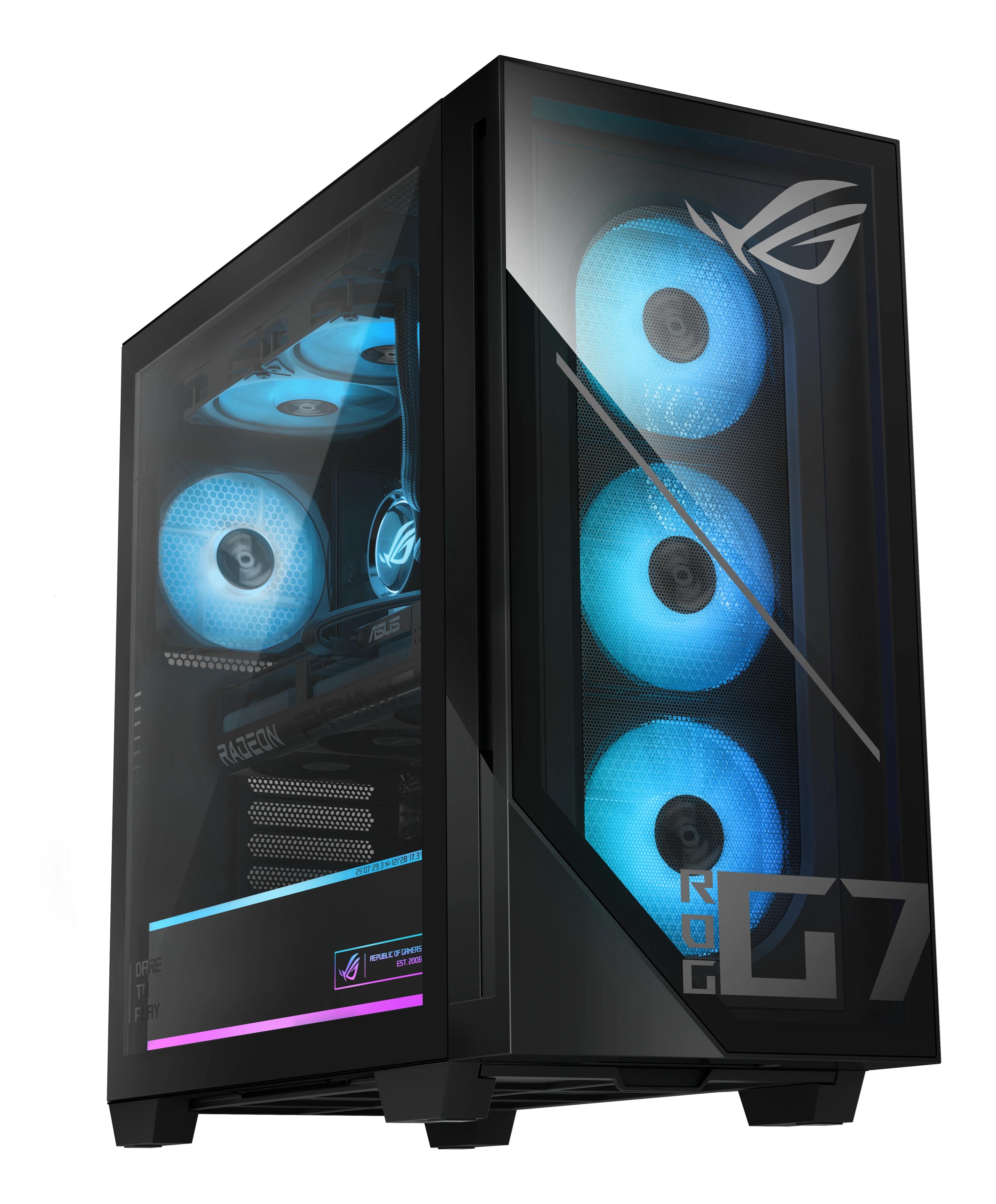 ASUS ROG G700 GM700TZ-R8700F092W AMD Ryzen™ 7 8700F 32 GB DDR5-SDRAM 2 TB SSD NVIDIA GeForce RTX 5070 Ti Windows 11 Home Tower PC Schwarz