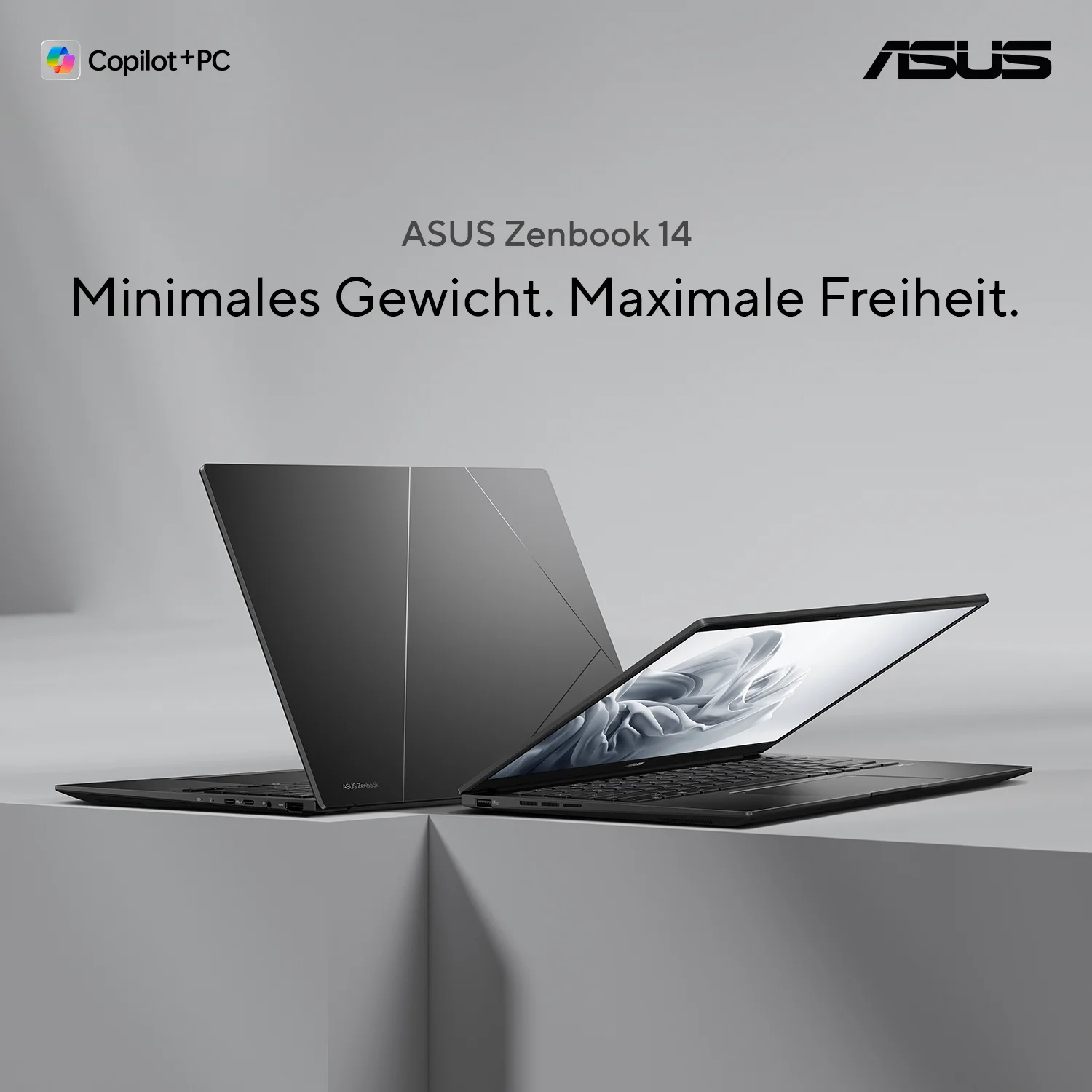 ASUS Zenbook 14 OLED UM3406GA-QD030W Copilot+ PC AMD Ryzen AI 7 445 Laptop 35,6 cm (14") WUXGA 32 GB LPDDR5x-SDRAM 1 TB SSD Wi-Fi 6E (802.11ax) Windows 11 Home Deutsch Schwarz