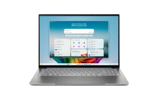 Acer Swift 16 AI SF16-71T-78HV Intel Core Ultra X7 358H Laptop 40,6 cm (16") Touchscreen WQXGA+ 16 GB LPDDR5x-SDRAM 512 GB SSD Wi-Fi 7 (802.11be) Windows 11 Home Grau Deutsch