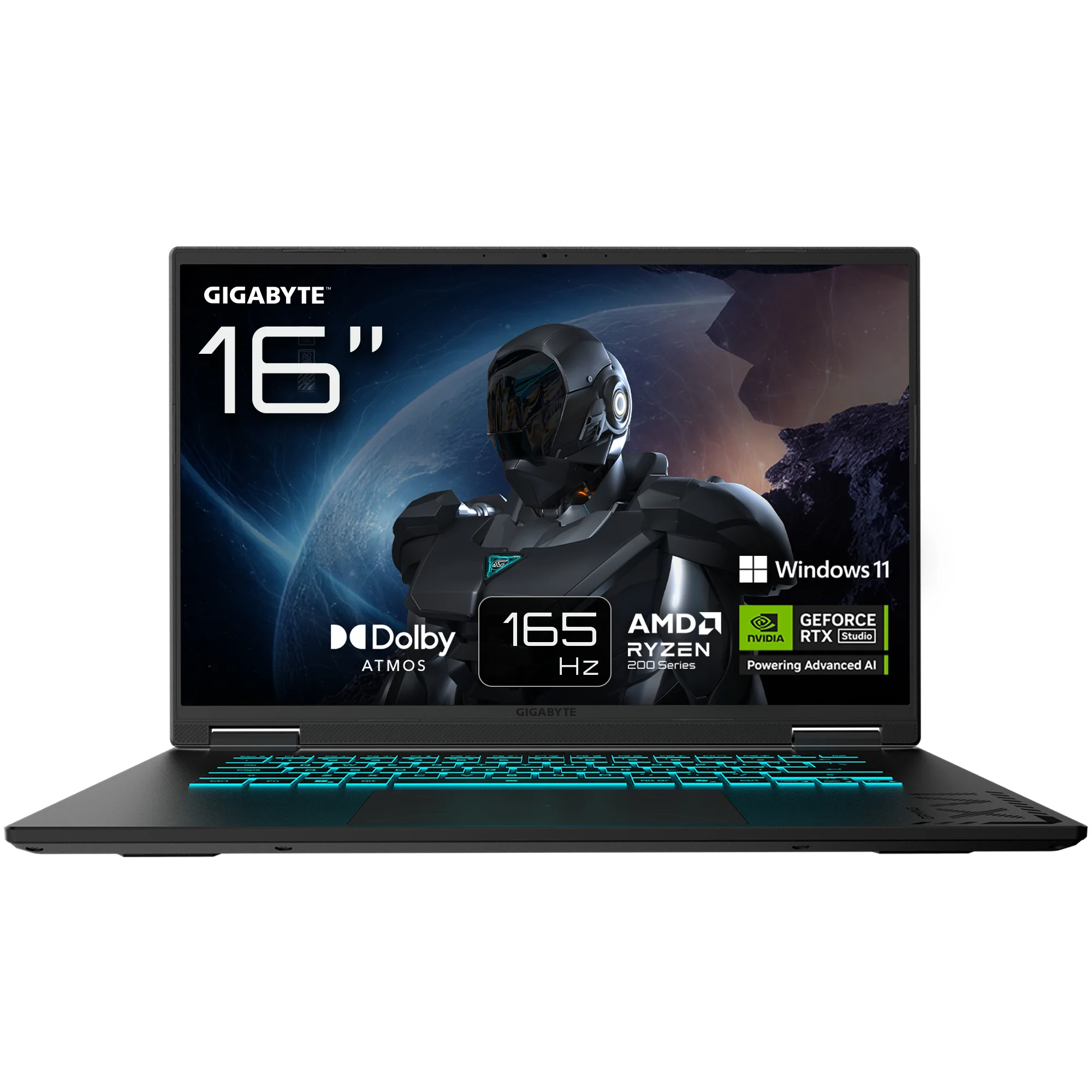 GIGABYTE GAMING A16 Laptop – 16", 165Hz WUXGA, Ryzen 7 260, RTX 5060, 16GB DDR5 5200MHz, 1TB Gen4 SSD, Windows 11 Home, 2 Jahre Garantie, Dolby Atmos , GAMING A16 3VHK3DE894SH