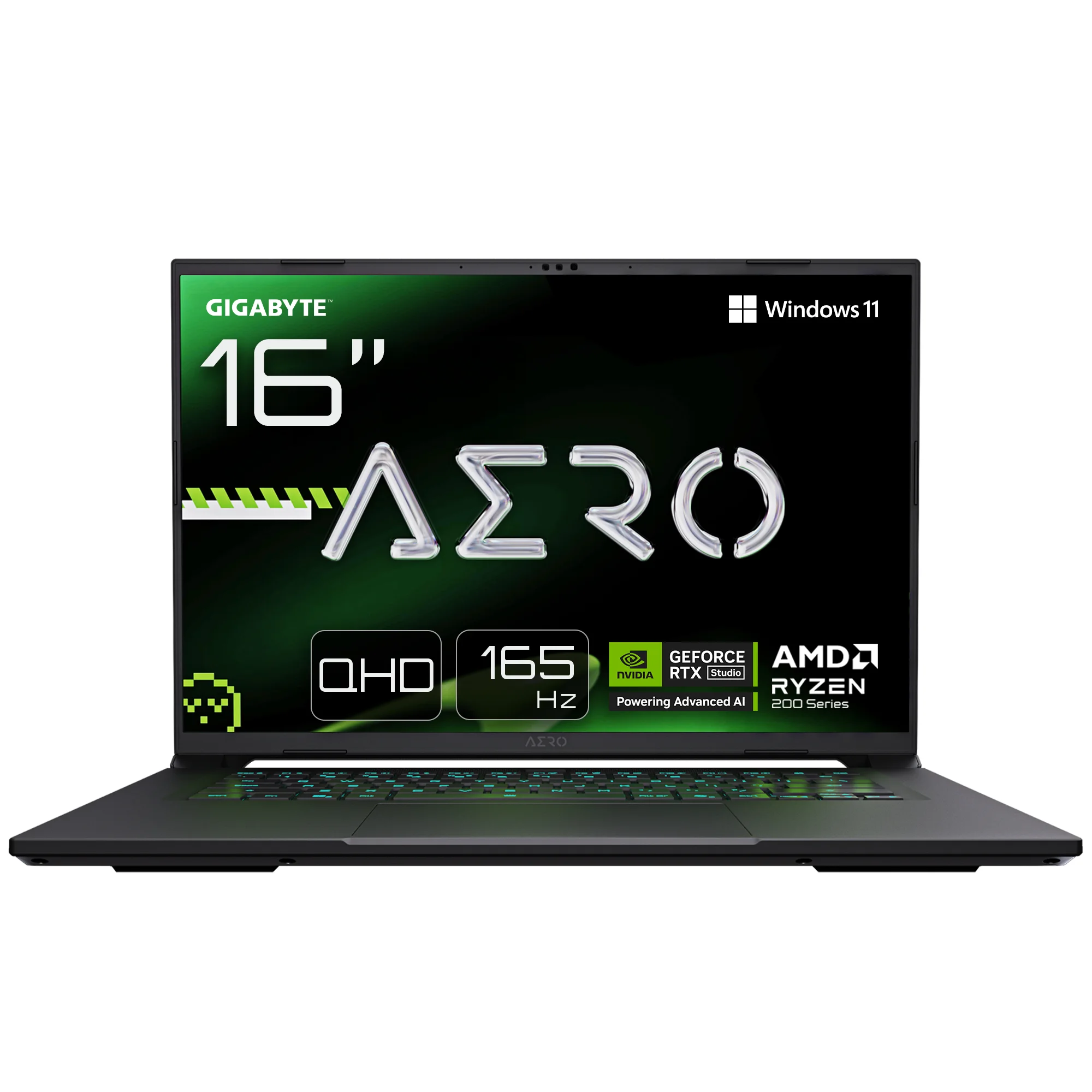 GIGABYTE AERO X16 Gaming-Laptop - 16", 165Hz WQXGA, Ryzen 9 270, RTX 5070, 16GB DDR5 5200MHz, 1TB Gen4 SSD, Windows 11 Home, 2 Jahre Garantie, Dolby Atmos, AERO X16 3WHL3DEC94AH