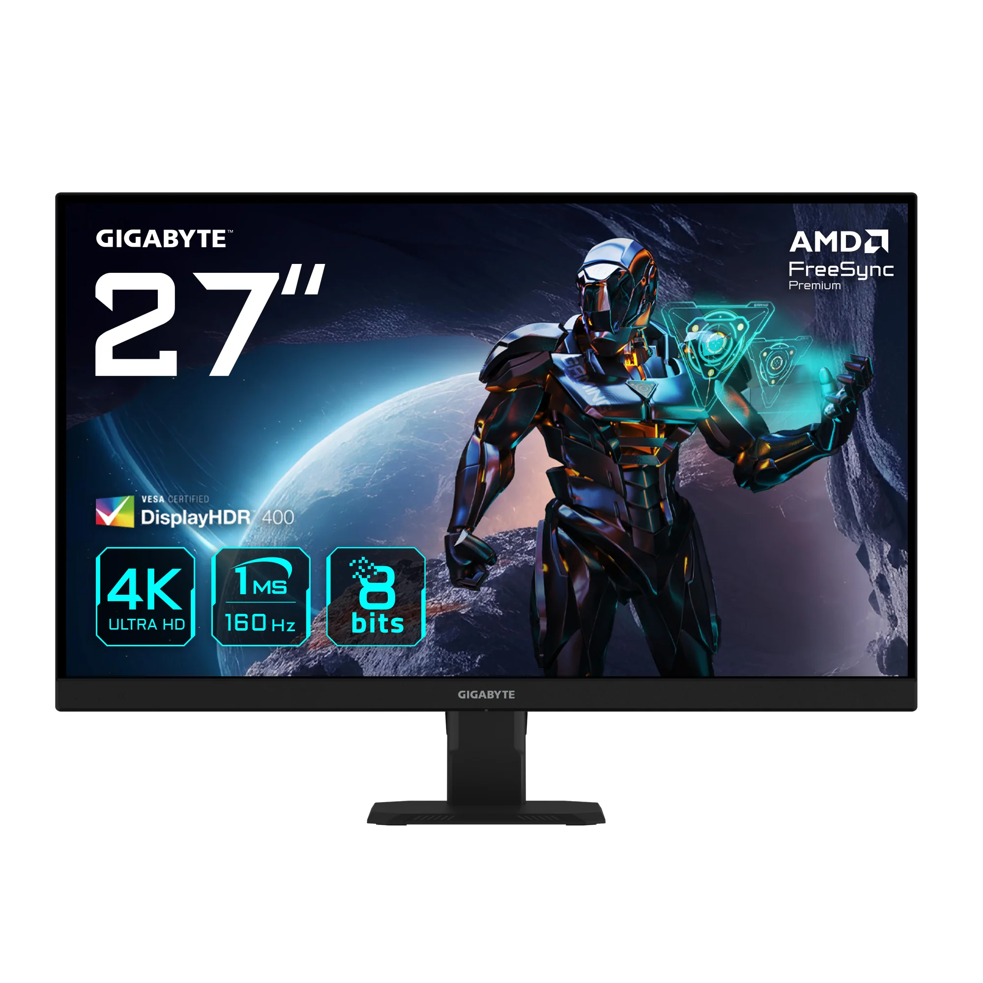 GIGABYTE GS27U 27" UHD-Gaming-Monitor - 3840 x 2160, 160Hz, 1ms, 350 cd/m², Display HDR400, HDMI 2.1, DisplayPort 1.4