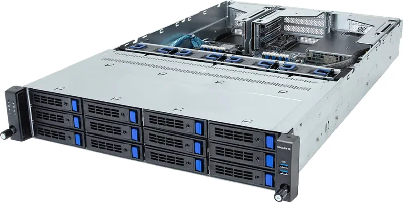 GIGABYTE R263-S30-AAH2 Intel C741 LGA 4677 (Socket E) Rack (2U) Schwarz, Grau