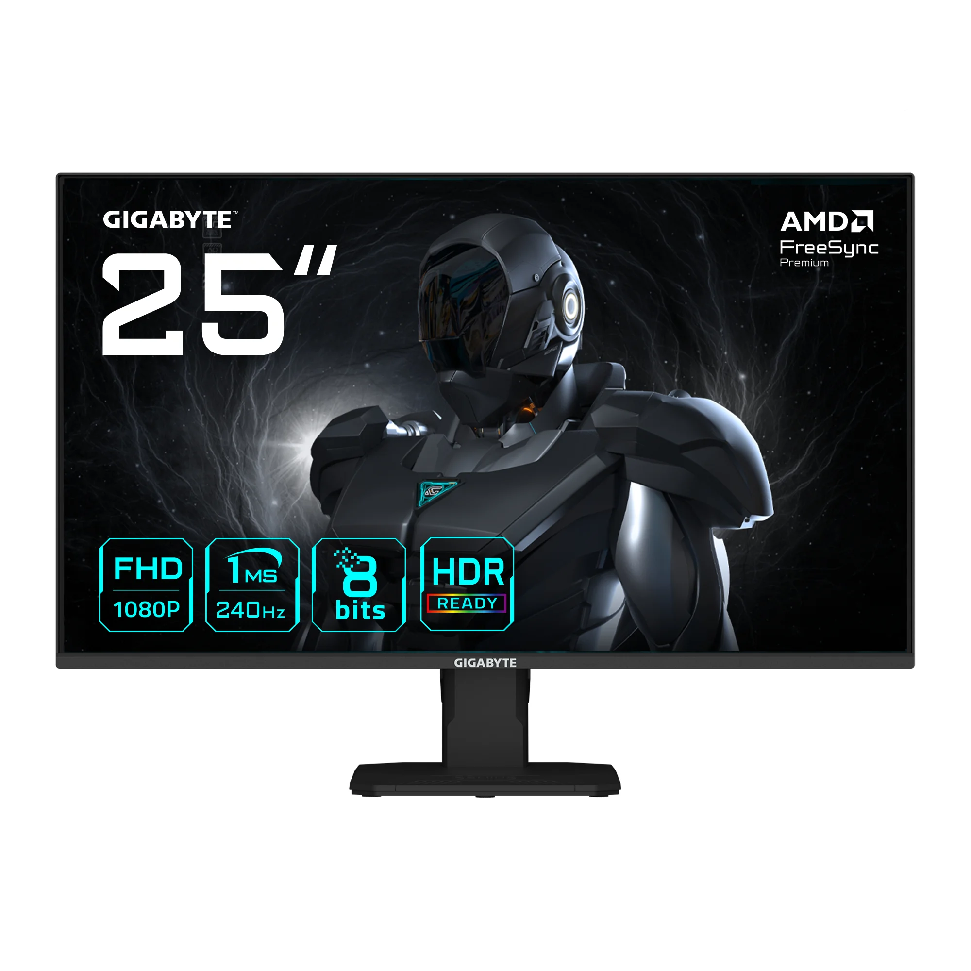 GIGABYTE GS25F2A 25" FHD Gaming-Monitor - 1920 x 1080, 240Hz, 1ms, 300 cd/m², Display HDR 10, HDMI 2.0, DisplayPort 1.4