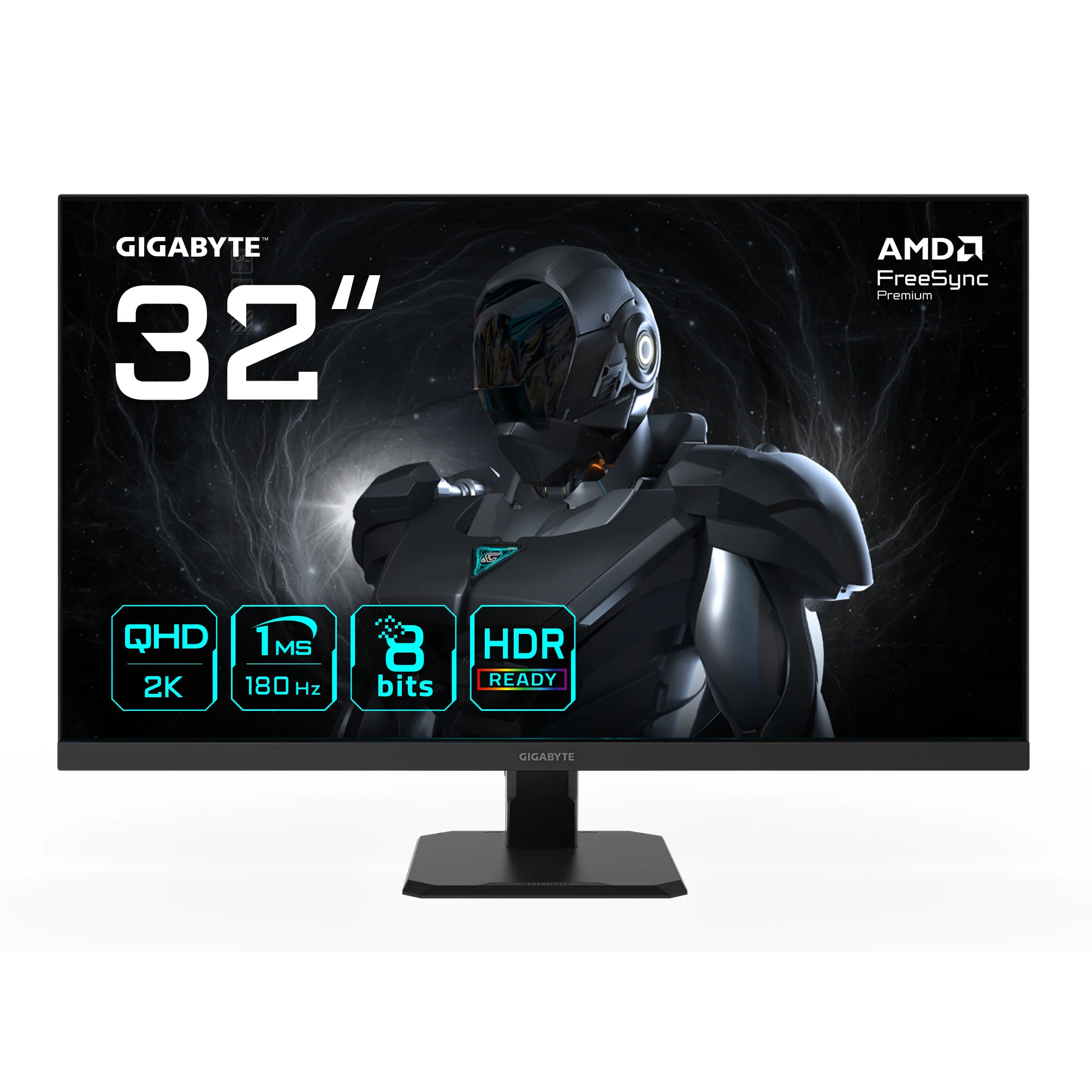 GIGABYTE GS32QA 32” QHD Gaming-Monitor - 2560 x 1440, 180Hz, 1ms, 300 cd/m², FreeSync Premium, HDR Ready, HDMI 2.0, DisplayPort 1.4