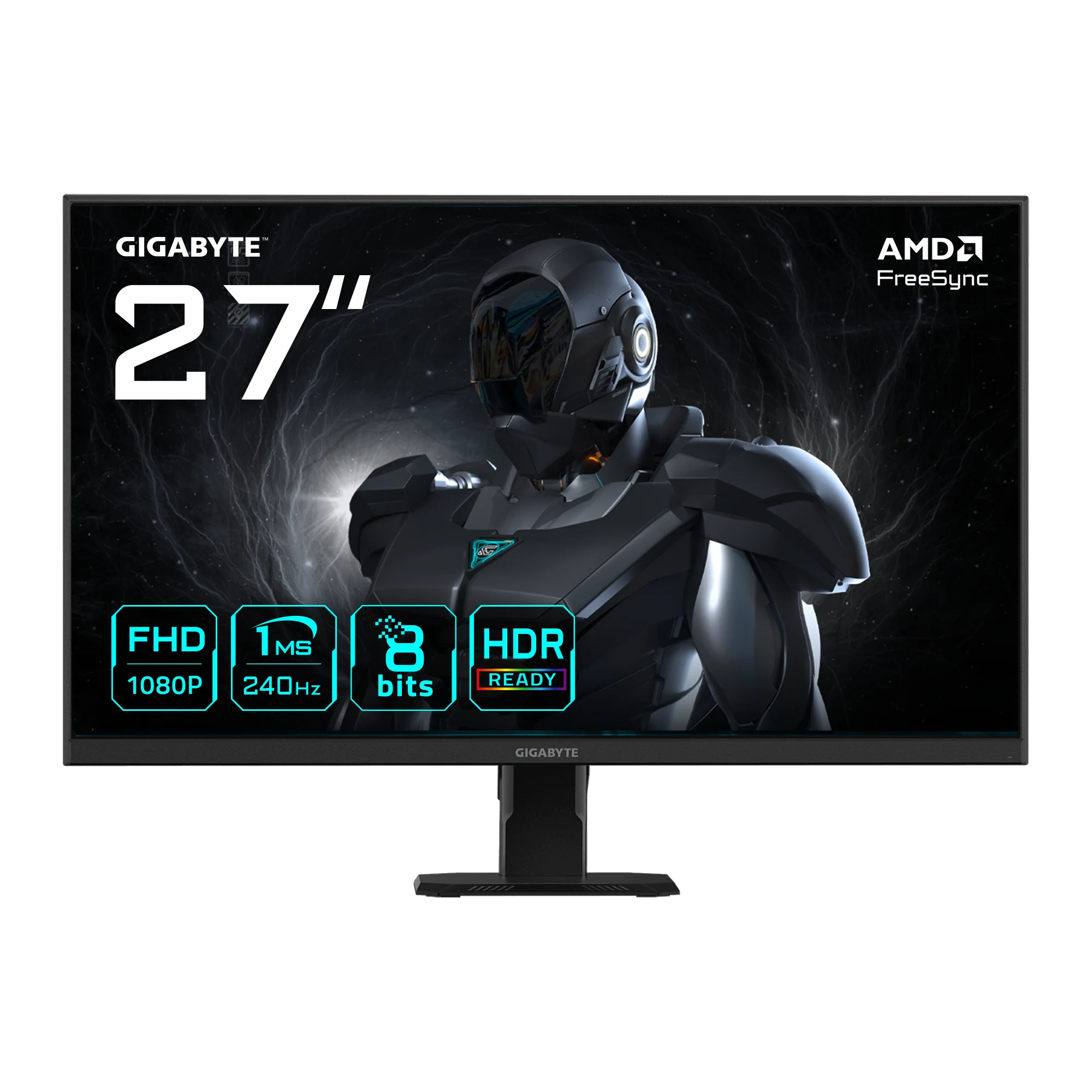 GIGABYTE GS27F2 27" FHD Gaming Monitor - 1920 x 1080, 240Hz, 1ms, 300 cd/m², FreeSync, HDR ready, HDMI 2.0, Displayport 1.4