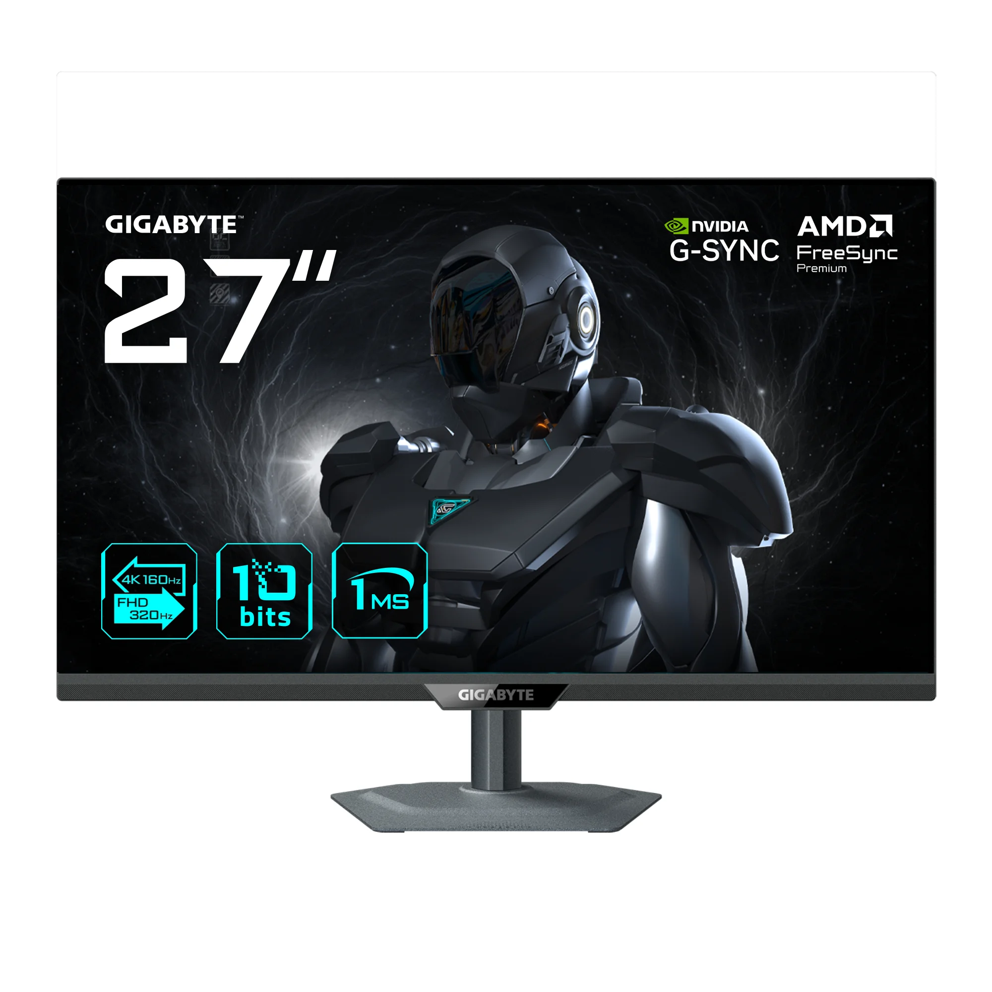 GIGABYTE G27UP 27” 4K UHD Gaming-Monitor - Dual-Modus (4K 160Hz oder FHD 320Hz), 3840 x 2160, 1ms, 400 cd/m², FreeSync Premium, HDR10, HDMI 2.1, DisplayPort 1.4