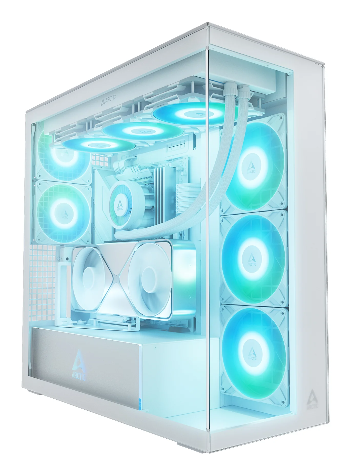ARCTIC Xtender VG (White) Premium E-ATX PC-Gehäuse mit vertikaler GPU-Montage