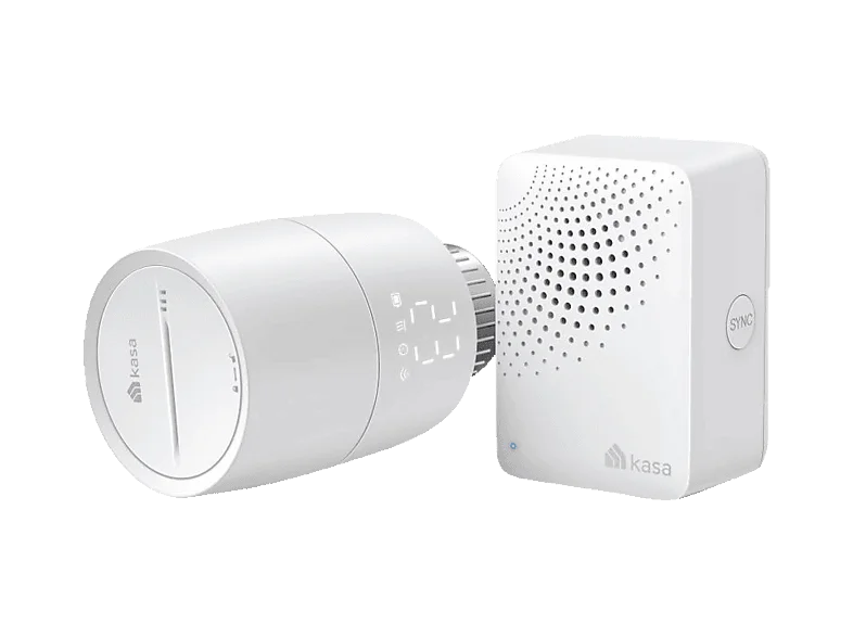 TP-LINK Kasa KE100 Smart Thermostatisches Heizkörperventil Starter Kit, Weiß