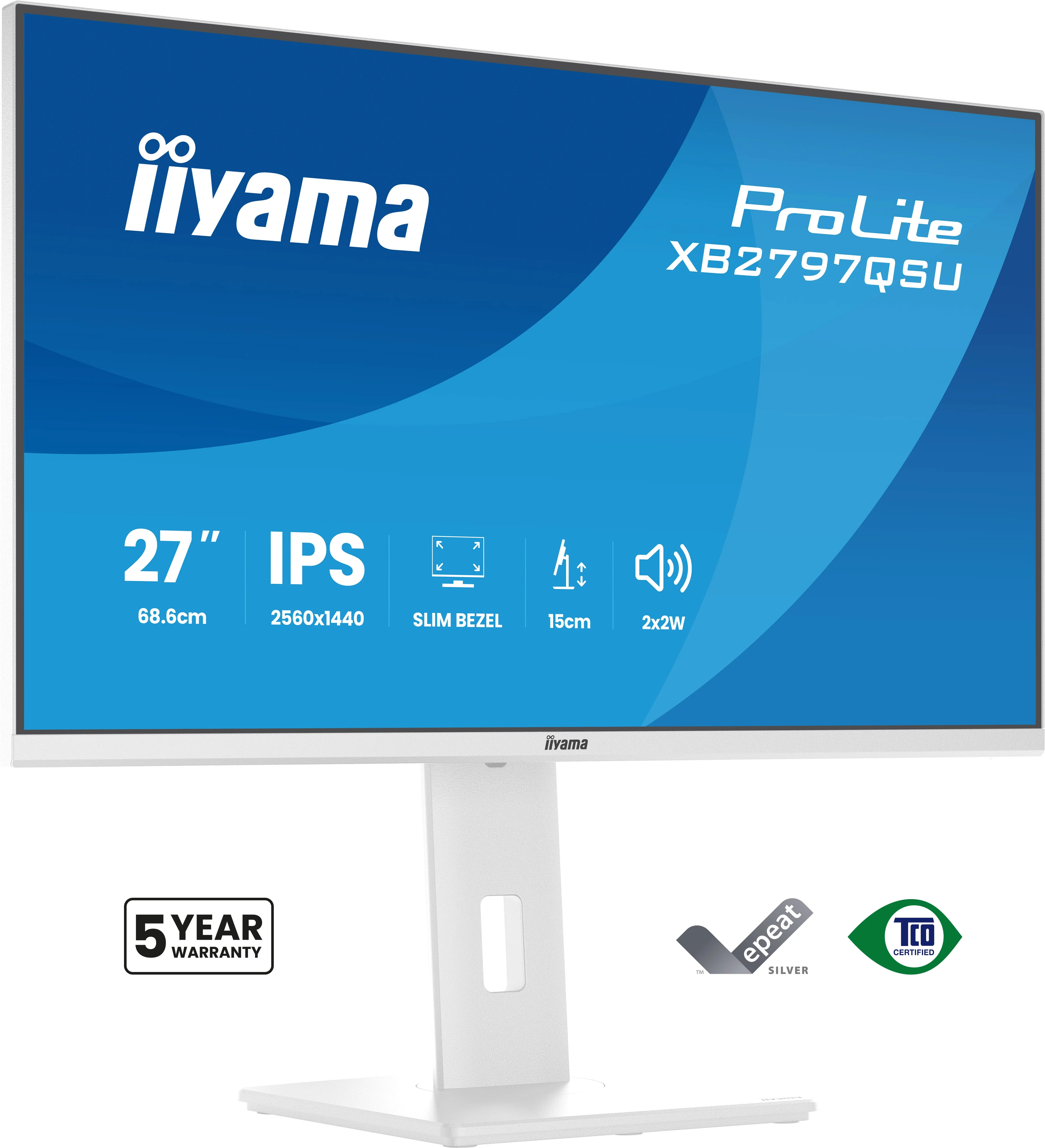 iiyama ProLite XB2797QSU-W1 Computerbildschirm 68,6 cm (27") 2560 x 1440 Pixel Quad HD LED Weiß