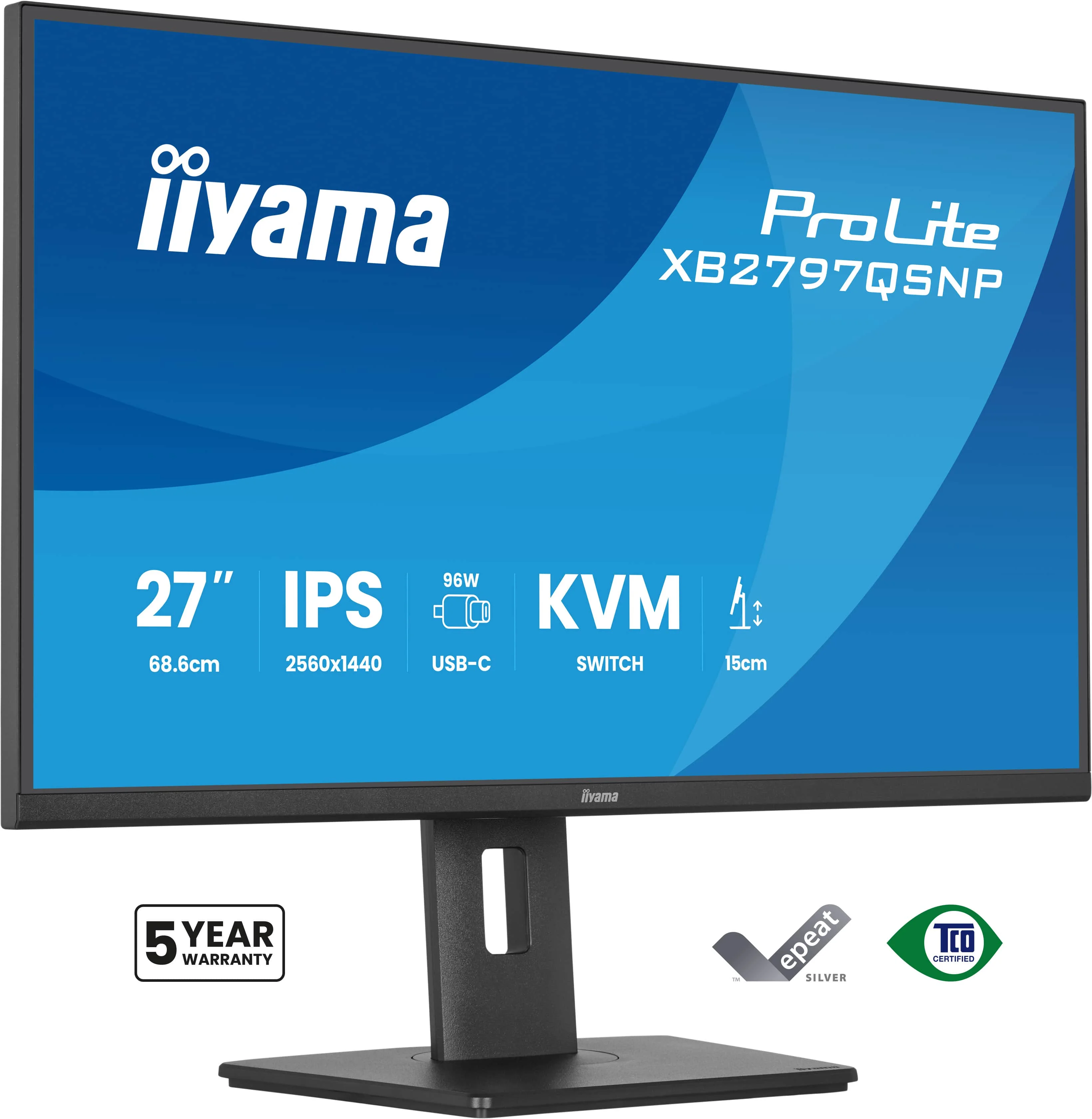 iiyama ProLite XB2797QSNP-B1 Computerbildschirm 68,6 cm (27") 2560 x 1440 Pixel Quad HD LCD Schwarz