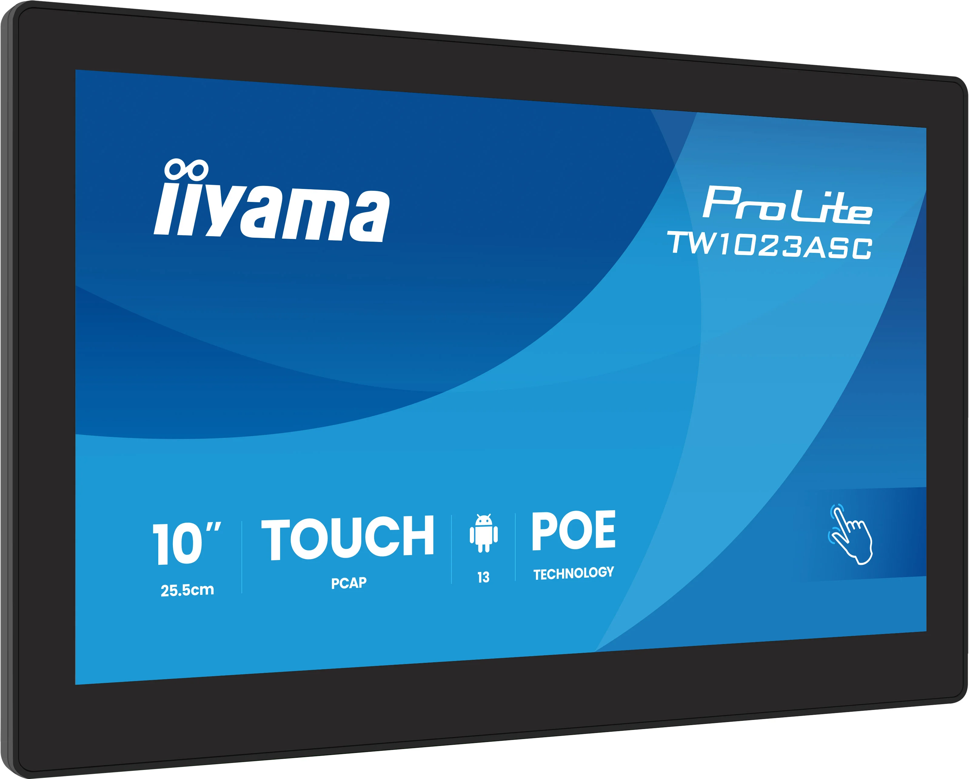 iiyama TW1023ASC-B3P Signage-Display Kiosk-Design 25,6 cm (10.1") WLAN 385 cd/m² WXGA Schwarz Touchscreen Eingebauter Prozessor Android 24/7